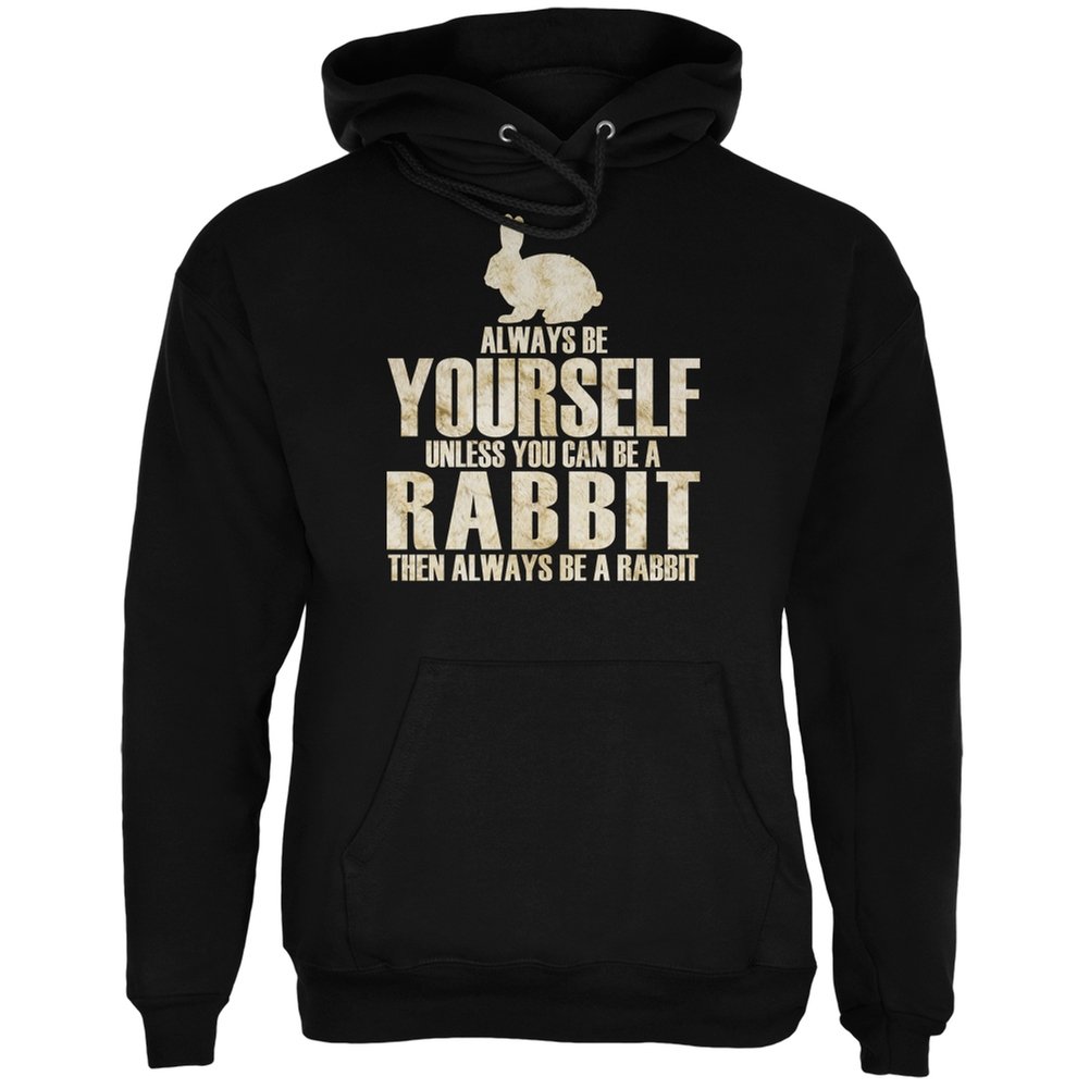 Always Be Yourself Rabbit Black Adult Hoodie - Soft & Comfortable Pullover for Men & Women - Perfect for Casual Wear, Outdoor Activities & Gifts