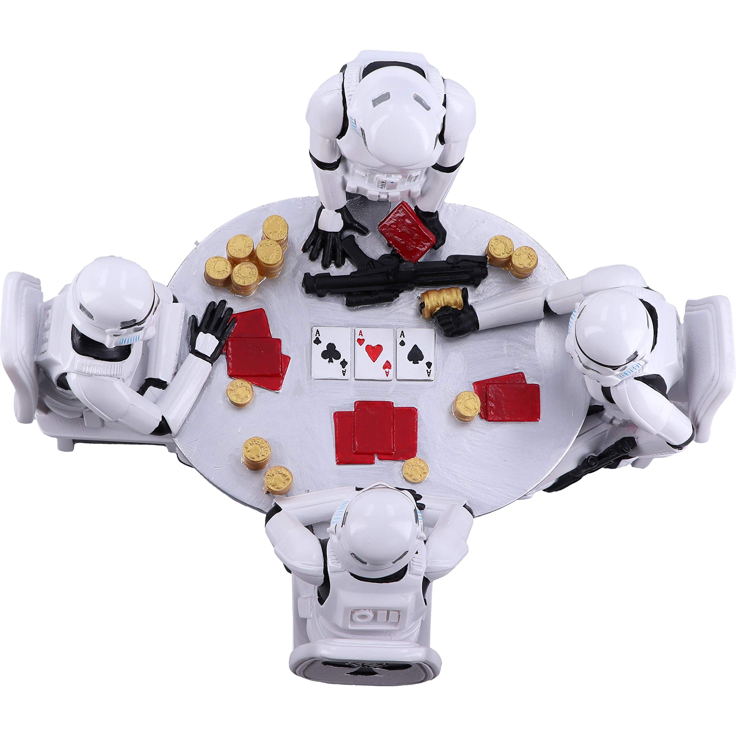 Original Stormtrooper Poker Face Gambling Figurine - Resin Collectible Statue (18.3cm/7.2in) - White Star Wars Decor for Home Office & Gaming Room Display