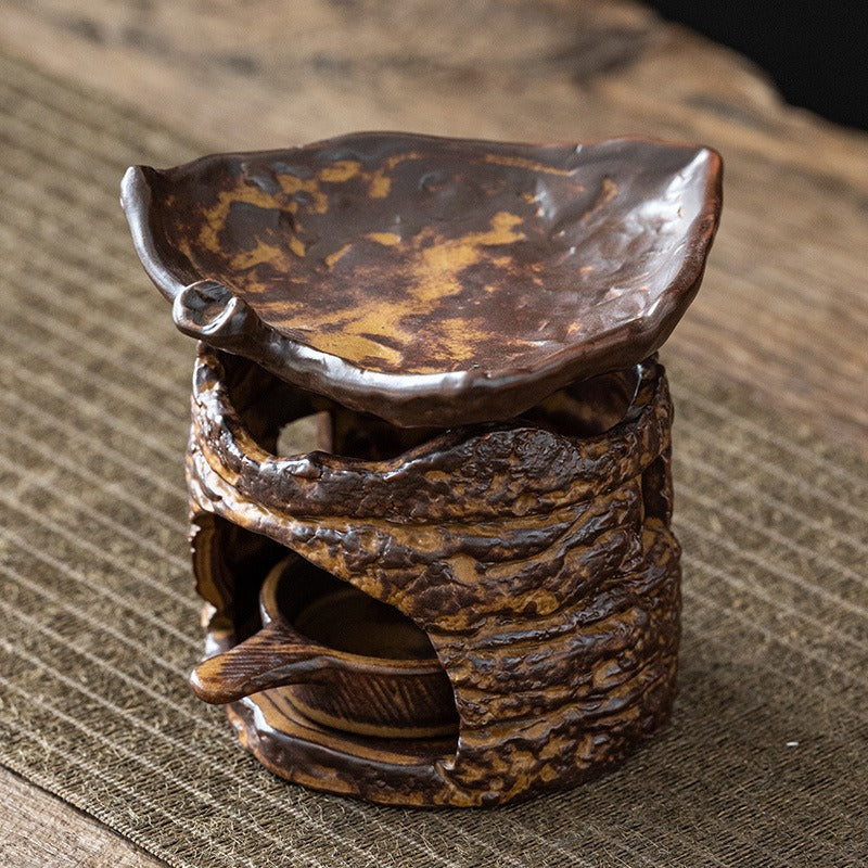 Natural Wood Stump Tea Leaf Wax Warmer - Aromatherapy Candle Melter for Home Decor, Relaxation & Gifts