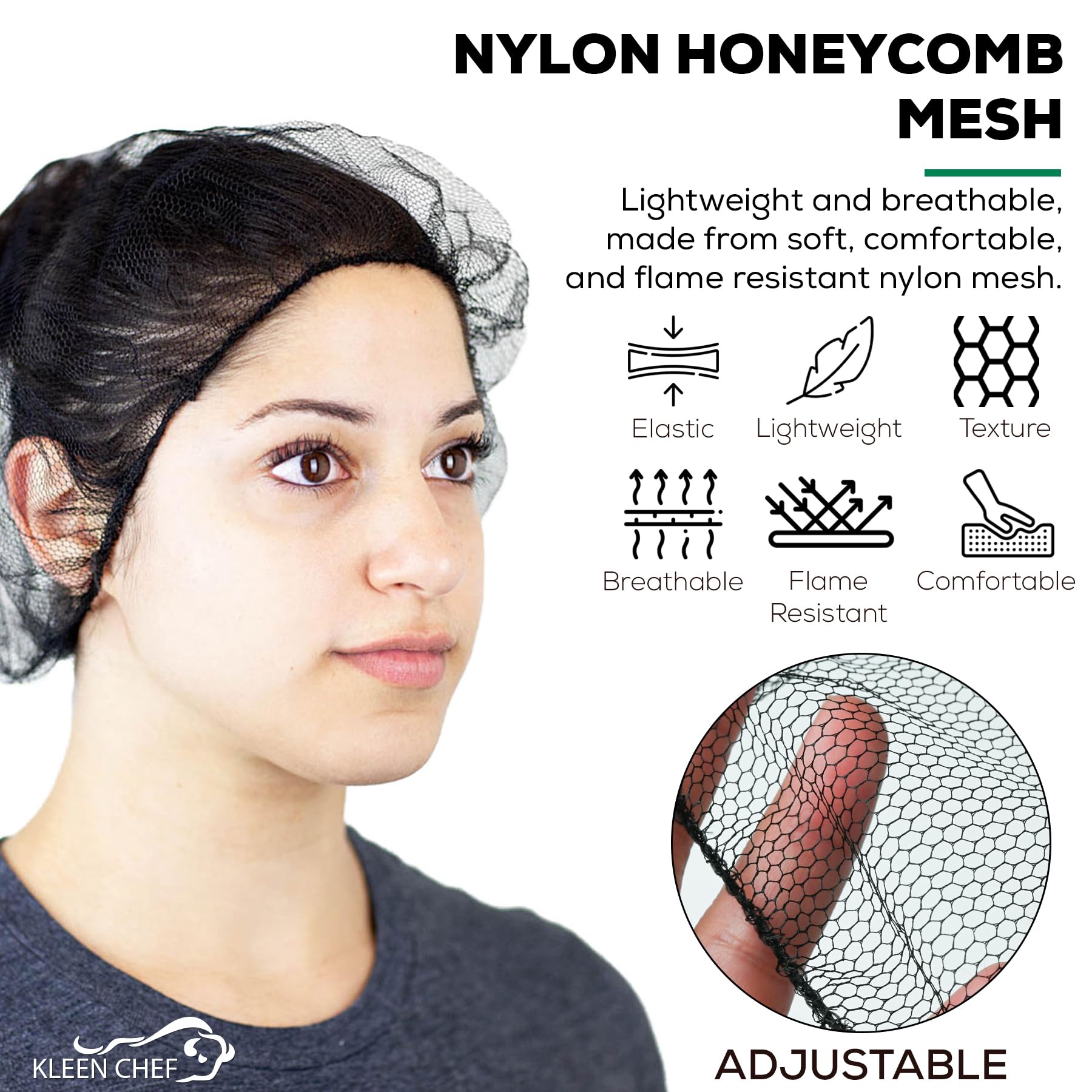 400 PCS Black Nylon Honeycomb Hair Nets - 24 Inch Elastic Food Service Hair Covers for Restaurants, Ballet Buns, Sleeping, Wigs & Spray Tans (Bulk Pack) - Ideal for Food Safety, Salon & Beauty Applications