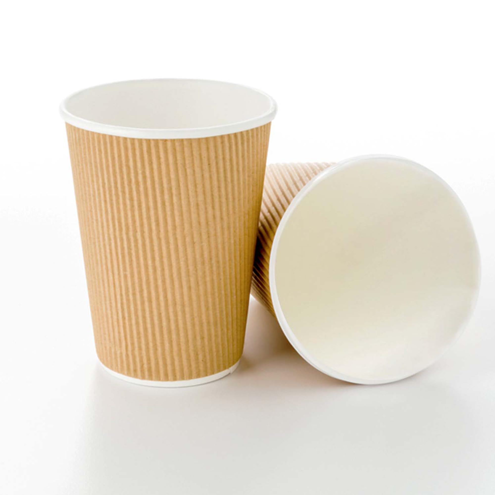 500-Count Disposable 12-OZ Kraft Paper Coffee Cups with Ripple Wall Design - No Sleeve Needed - Insulated Hot Beverage Cups for Coffee, Tea & Hot Chocolate - Eco-Friendly Recyclable Takeout Cups for Cafes, Offices & Events - Bulk Wholesale Packaging