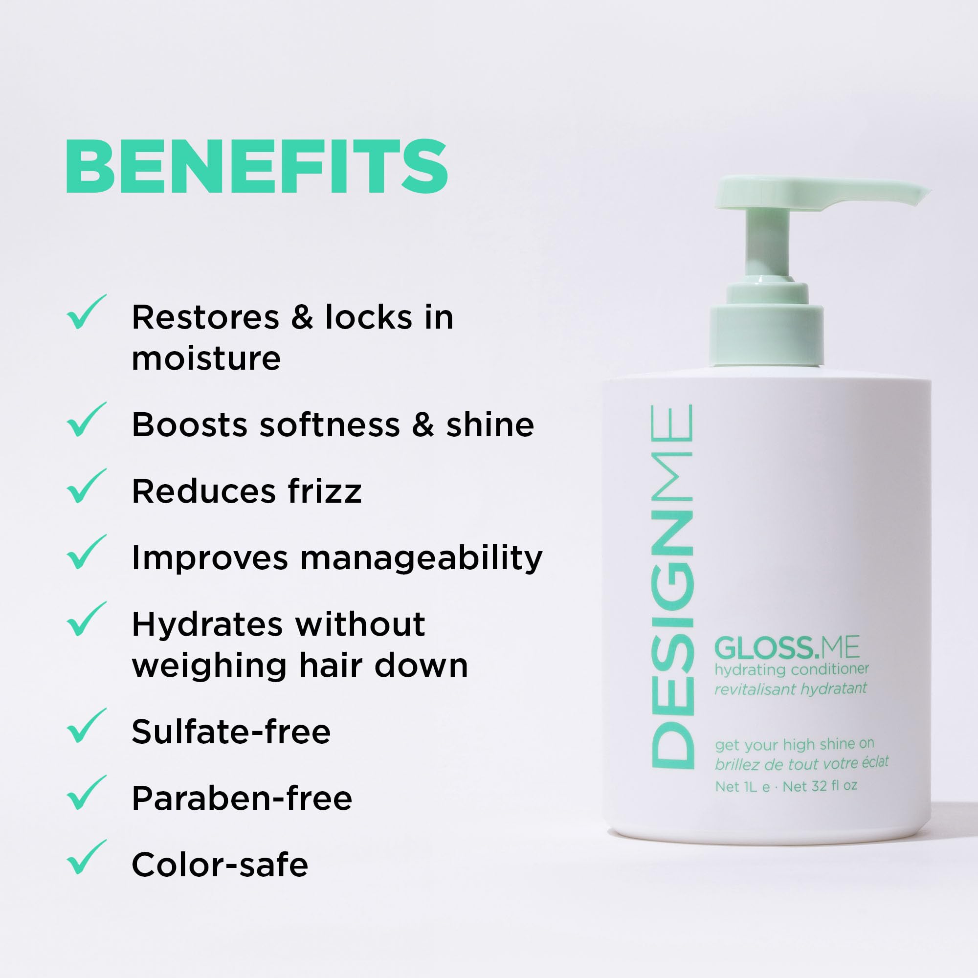 DESIGNME Hemp & Argan Oil Moisturizing Shampoo and Conditioner Set for Dry, Colored, Straight or Curly Hair - 32 Fl Oz Hydrating Hair Care Duo - Perfect for Daily Use, Salon-Quality Treatment & Revitalizing Damaged Hair