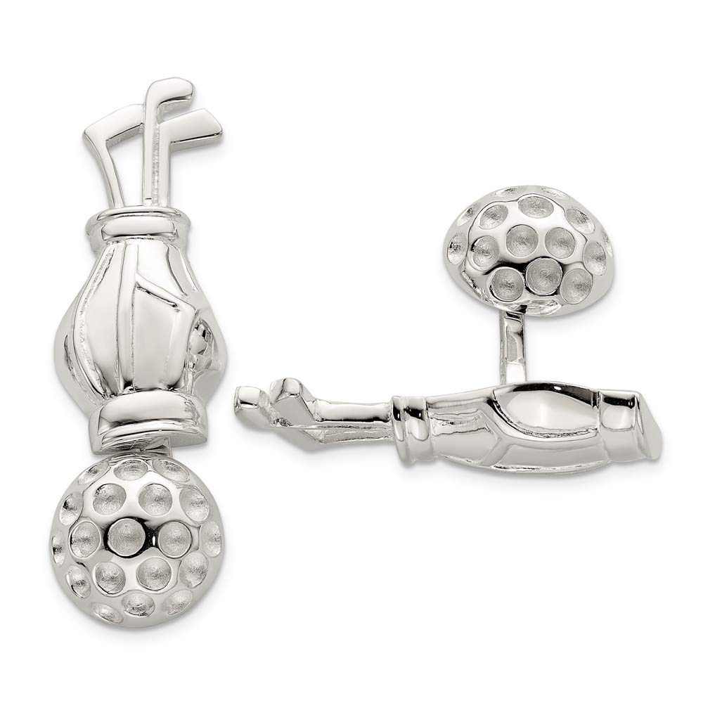 925 Sterling Silver Reversible Golf Club & Ball Cufflinks for Men - Elegant Sports Jewelry Gift for Golf Lovers, Perfect for Weddings, Business Meetings & Golf Events