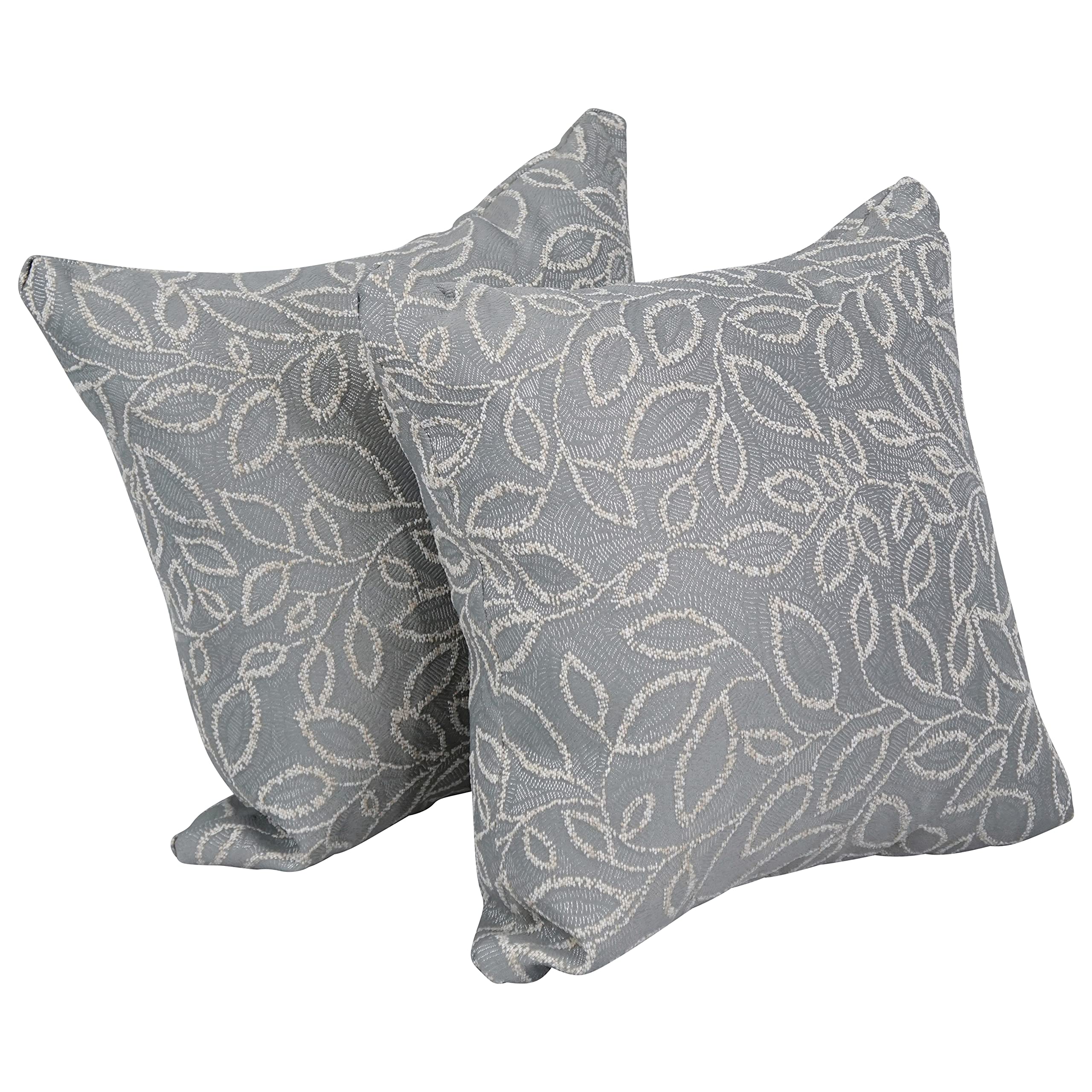 Florian Greyst Jacquard Throw Pillows 17 Inch - 2 Pack Square Polyester Decorative Cushions for Sofa, Bed, Living Room & Home Decor