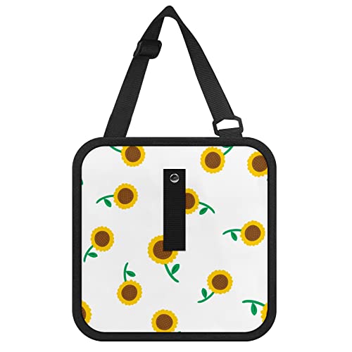 Collapsible Car Trash Can with Sunflower Design - Leakproof Car Garbage Bag for Vehicle Interior, Portable Auto Waste Bin for Road Trips, Commuting & Family Travel