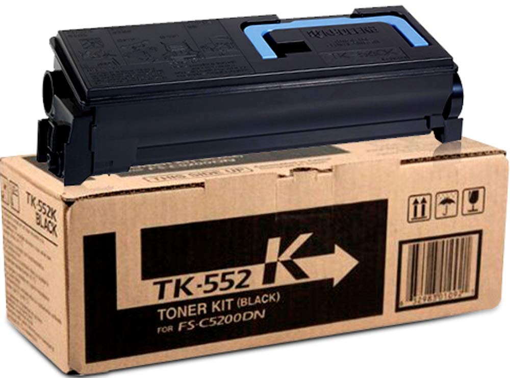 Kyocera TK-552K Black Toner Cartridge (1T02HM0US0) - Compatible with ECOSYS FS-C5200DN Color Laser Printer - 7000 Page Yield at 5% Coverage - Ideal for Office Printing, Business Documents & High-Volume Color Output