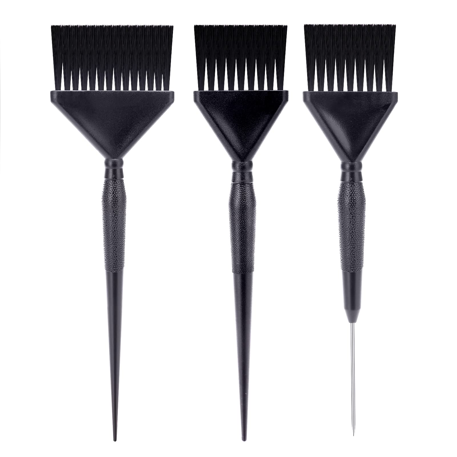 Professional Hair Dye Brush Set - 3 Pack Black Hair Coloring Brushes for Salon & Home Use | Durable Hair Tint Applicator Tools for Highlights, Roots & Full Color Application | Perfect DIY Hair Coloring Kit for Women & Men