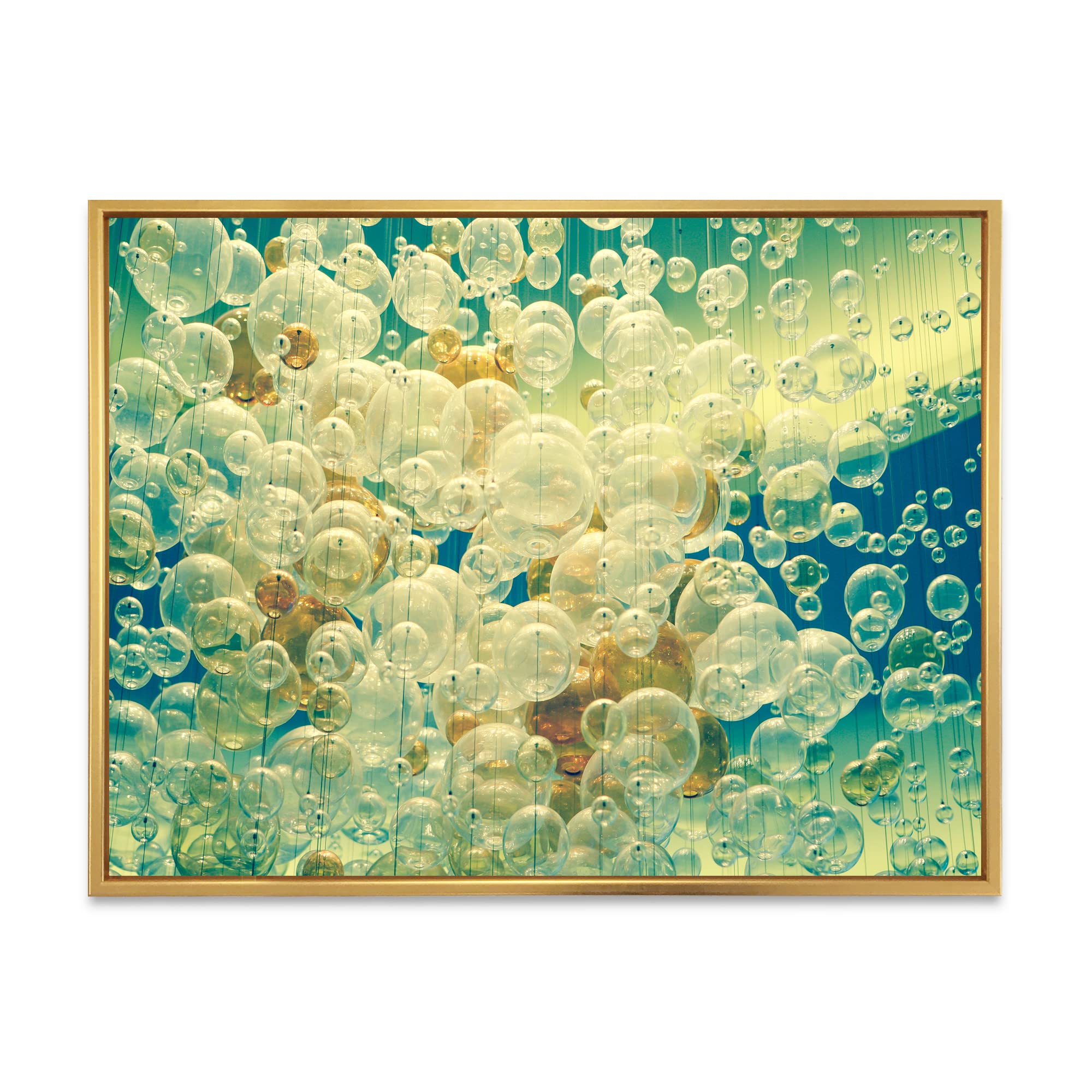 DesignQ Abstract Chandelier Ball Modern Framed Canvas Wall Art Print - Perfect for Living Room, Bedroom & Office Decor