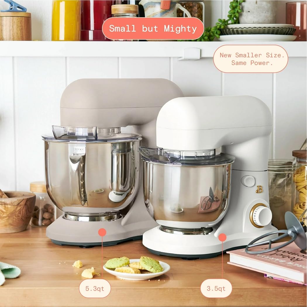 Drew Barrymore Beautiful 3.5 Qt Stand Mixer - Lightweight Powerful Tilt-Head Kitchen Mixer (White Icing) - Perfect for Baking Cakes, Cookies & Dough | Home & Professional Use