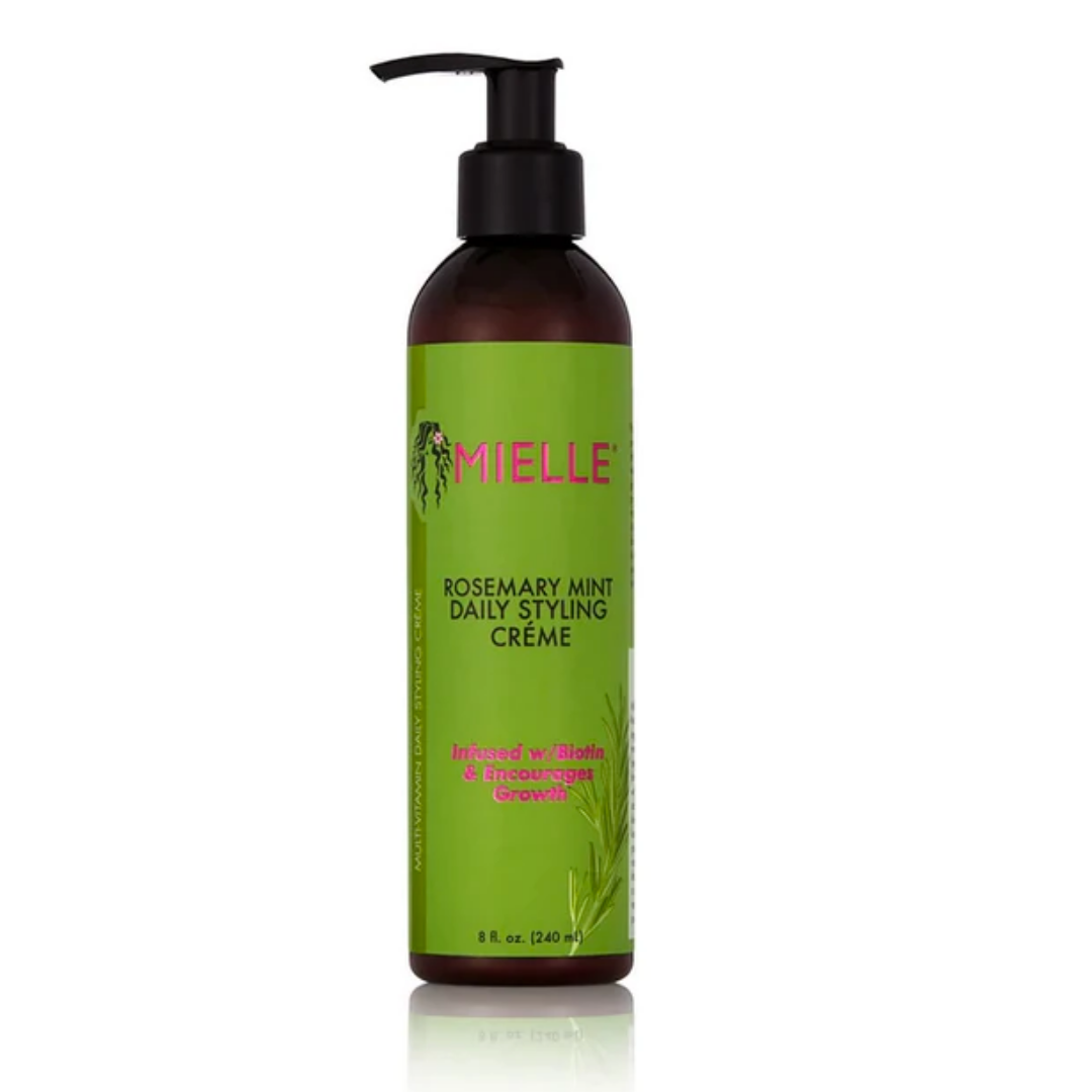 MIELLE Rosemary Mint Strengthening Styling Cream for Daily Use - Natural Hair Care for Stronger, Healthier Hair - Perfect for Styling, Frizz Control & Heat Protection