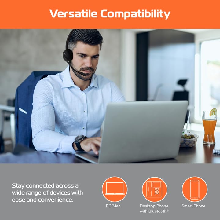 Zum Maestro USB/Bluetooth Combo Headset with Base Station - Wireless Bluetooth Headset & USB Computer Headphone for Office Calls, Gaming, and Remote Work