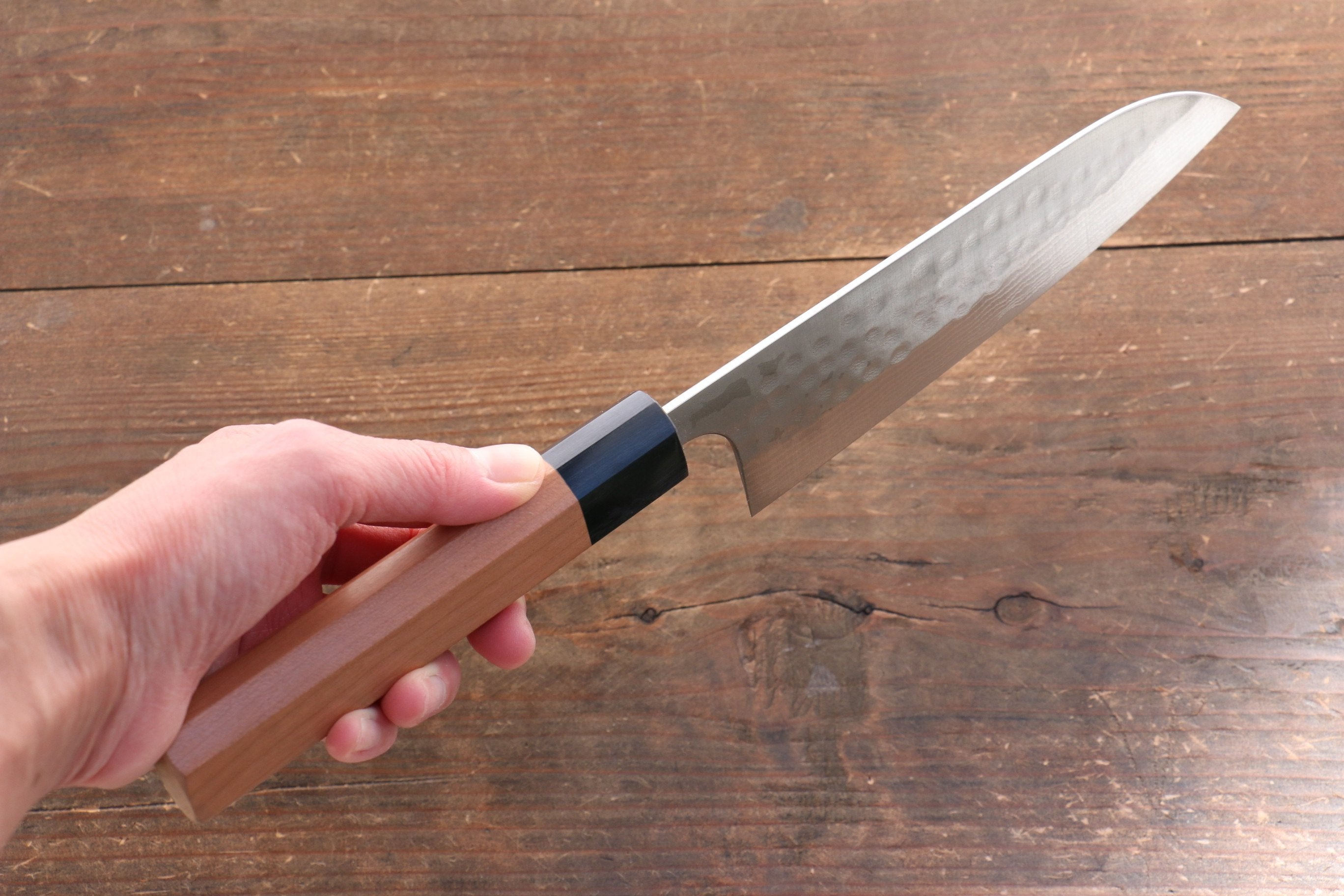 Nao Yamamoto SRS13 Black Damascus Santoku Knife 165mm with Cherry Blossom Handle - Premium Japanese Kitchen Knife for Slicing, Dicing & Chopping Vegetables, Fruits & Meat