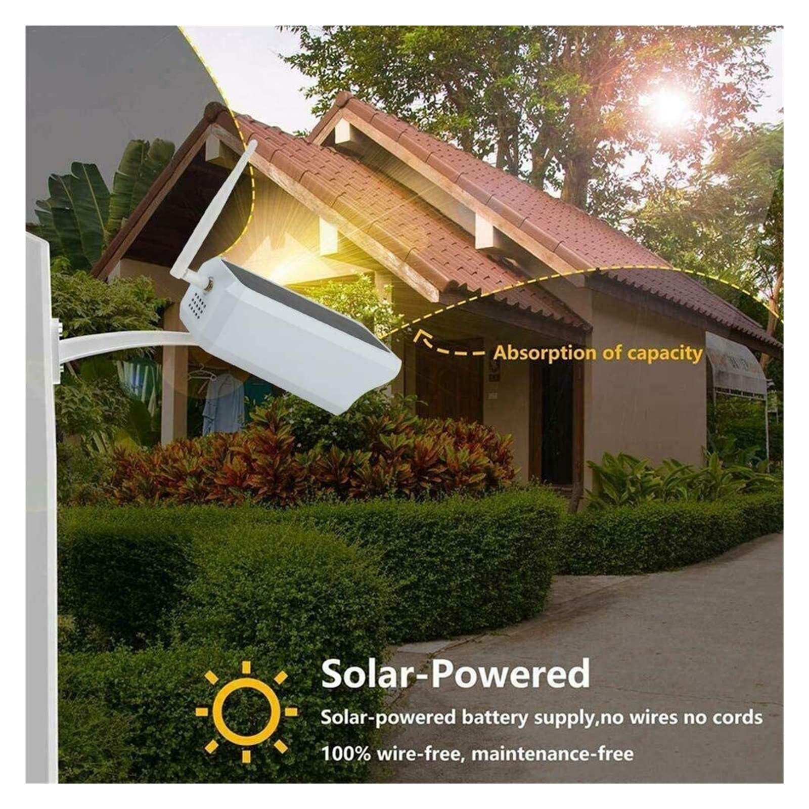 SilteD 5MP Solar Security Camera Outdoor - WiFi Wireless Smart Home Surveillance, IP66 Waterproof, 2MP Solar Powered Battery Camera (No Battery Included) - Perfect for Backyard, Garage & Property Monitoring