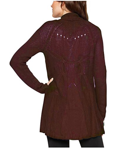 Matty M Women's Wool Blend Crochet Open Front Cardigan Sweater - Cozy Winter Knitwear for Casual Outfits & Layering Fashion