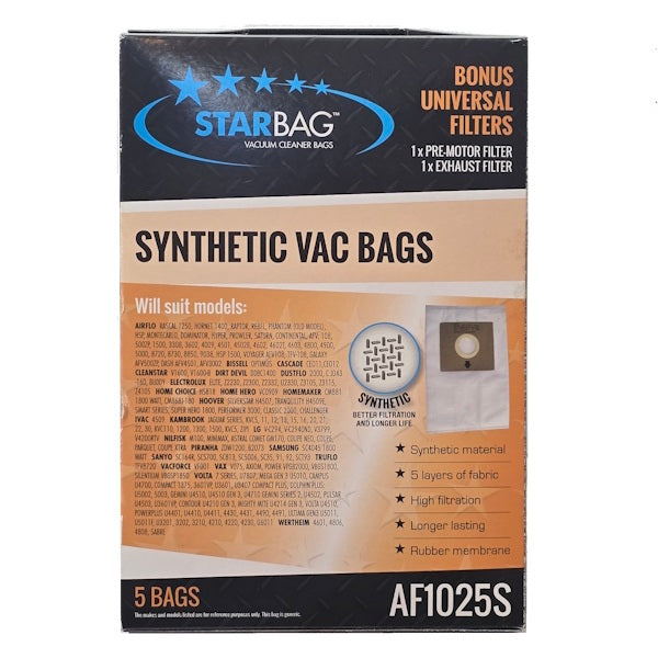 StarBag AF1025S Vacuum Cleaner Bags - Compatible with [Brand/Model] - 10 Pack - HEPA Filtration for Dust & Allergens - Perfect for Home Cleaning & Pet Hair Removal