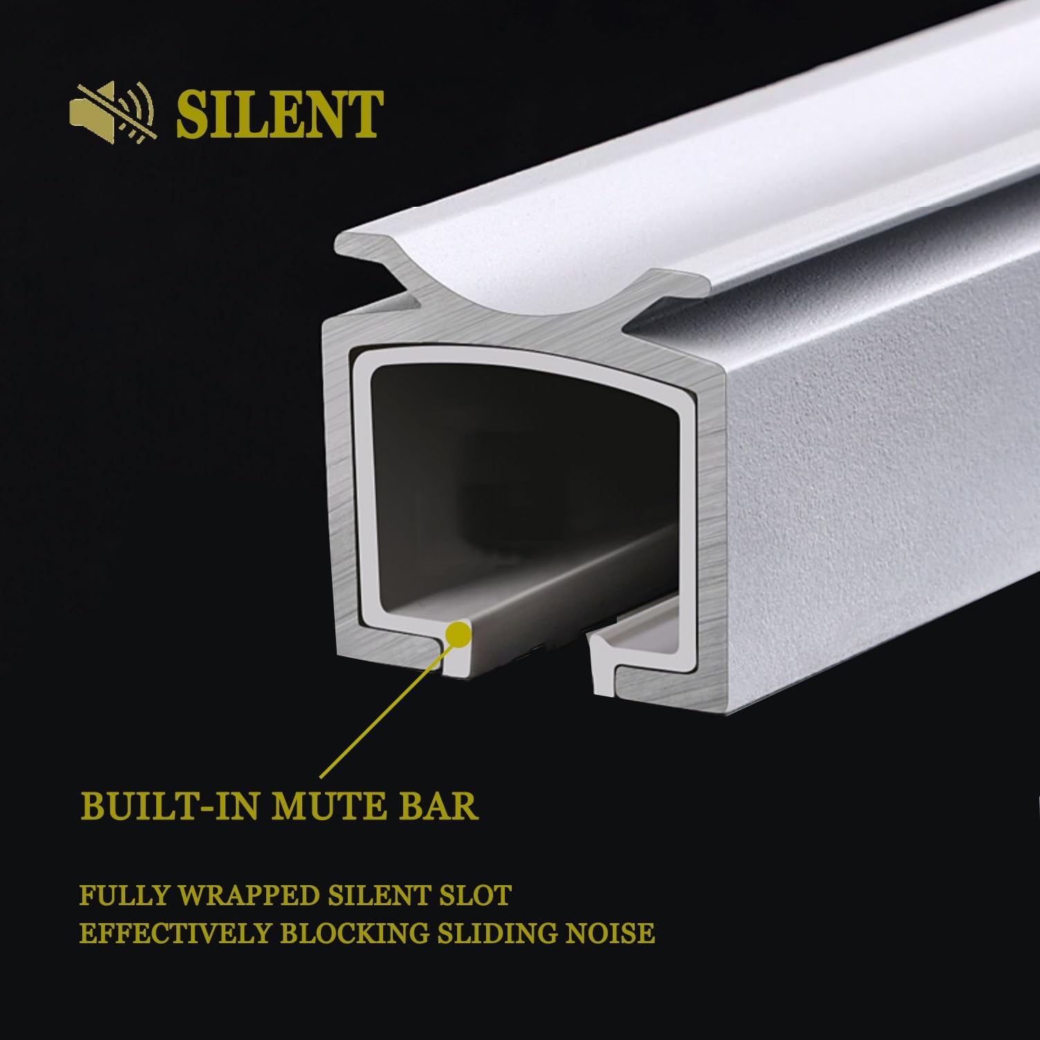 White Silent Ceiling Curtain Track - Heavy Duty Double Rail Set with Frosted Texture for Wall or Ceiling Mount - Perfect for Living Room, Hotel, Hospital & Classroom Use - Durable & Noise-Free Curtain Hanging Solution (Color: Silver)