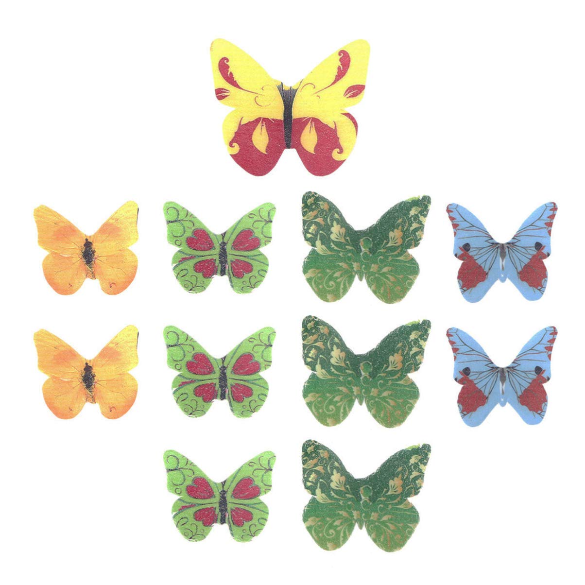 NOLITOY 40 Pcs Edible Butterfly Cupcake Toppers - Realistic Wafer Paper Rice Cake Decorations for Birthday, Anniversary, Baby Shower & Wedding Parties (Mixed Style) | Perfect for Dessert Tables, Cake Decorating and Special Event Celebrations