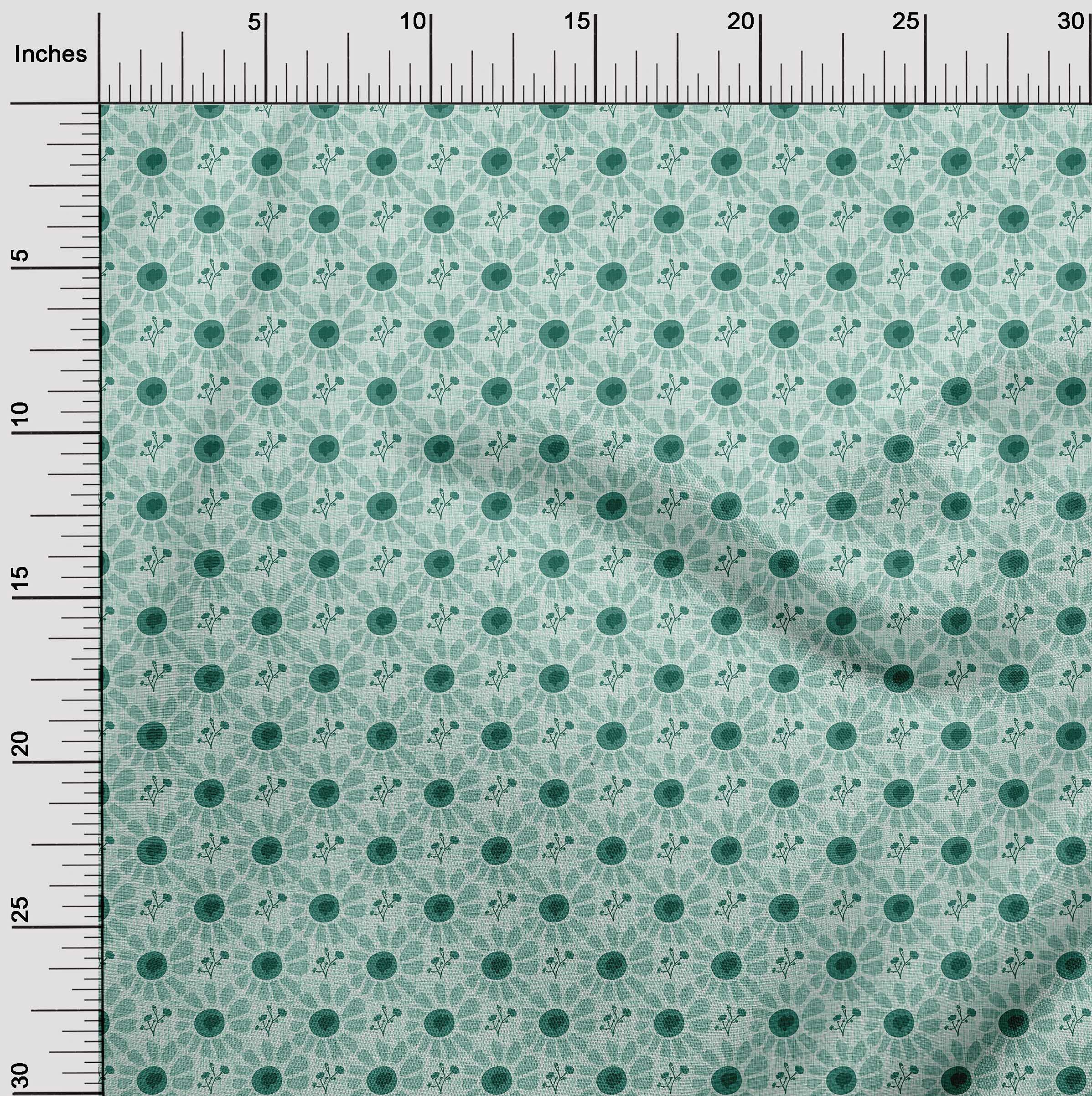 oneOone Rayon Mint Fabric Block - Printed DIY Clothing Sewing Supplies by The Yard (56 Inch Wide) - Perfect for Dresses, Skirts & Home Decor Projects
