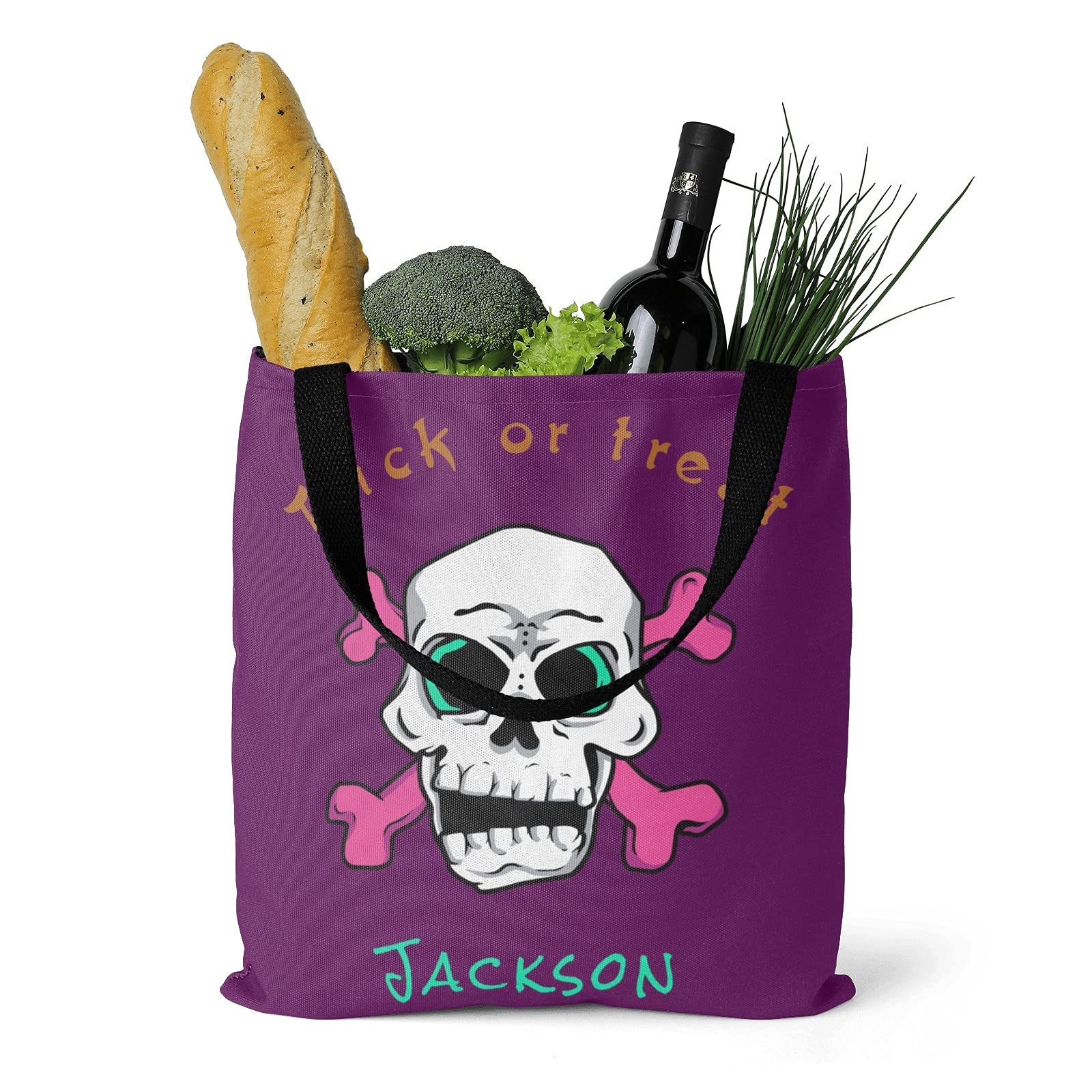 Personalized Custom Tote Bags with Name - Halloween Shopping Bags & Unique Gift Ideas for Women - Perfect for Grocery Shopping, Beach Trips & Everyday Use