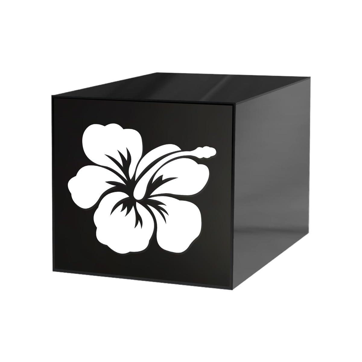 Hibiscus Flower Decals - Waterproof Vinyl Stickers for Cars, Tablets, Laptops - 3 x 2.66 Inch White Racing Decals - Perfect for Vehicle Customization, DIY Crafts & Hobby Projects