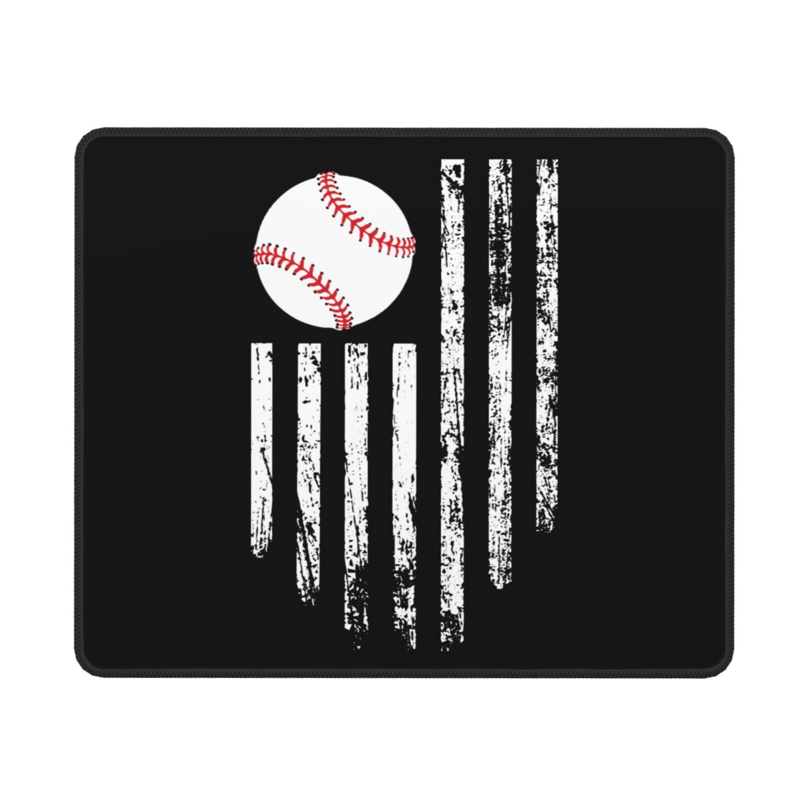 SIYTUAU USA Flag Baseball Mouse Pad - Waterproof, Non-Slip Rubber Gaming Mousepad for Laptop & Office (10x12 inches) - Perfect for Work, Gaming & Patriotic Decor