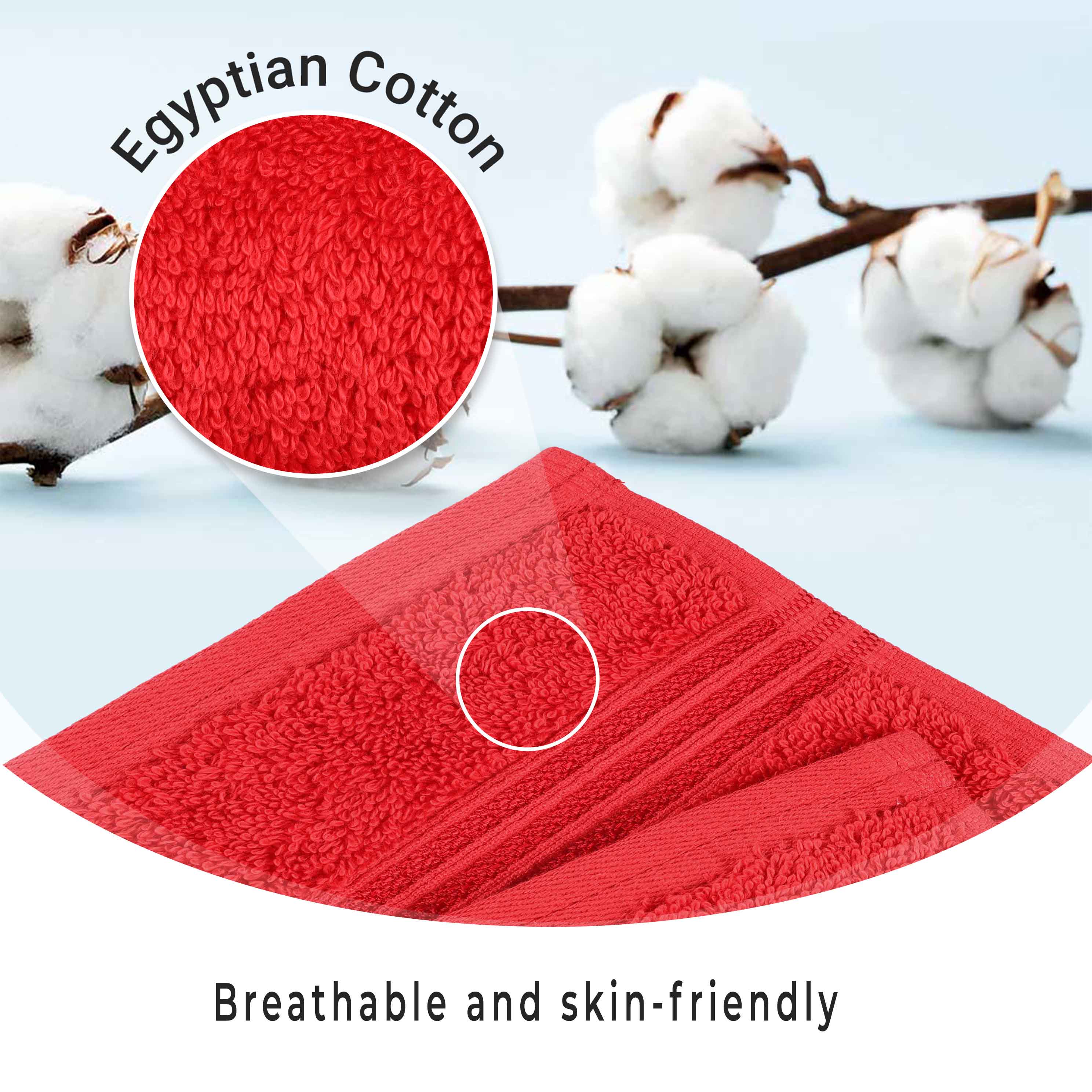 Premium Egyptian Cotton Hand Towels - Ultra Soft & Highly Absorbent Bath Towel Set of 8 for Bathroom, Spa & Guest Use