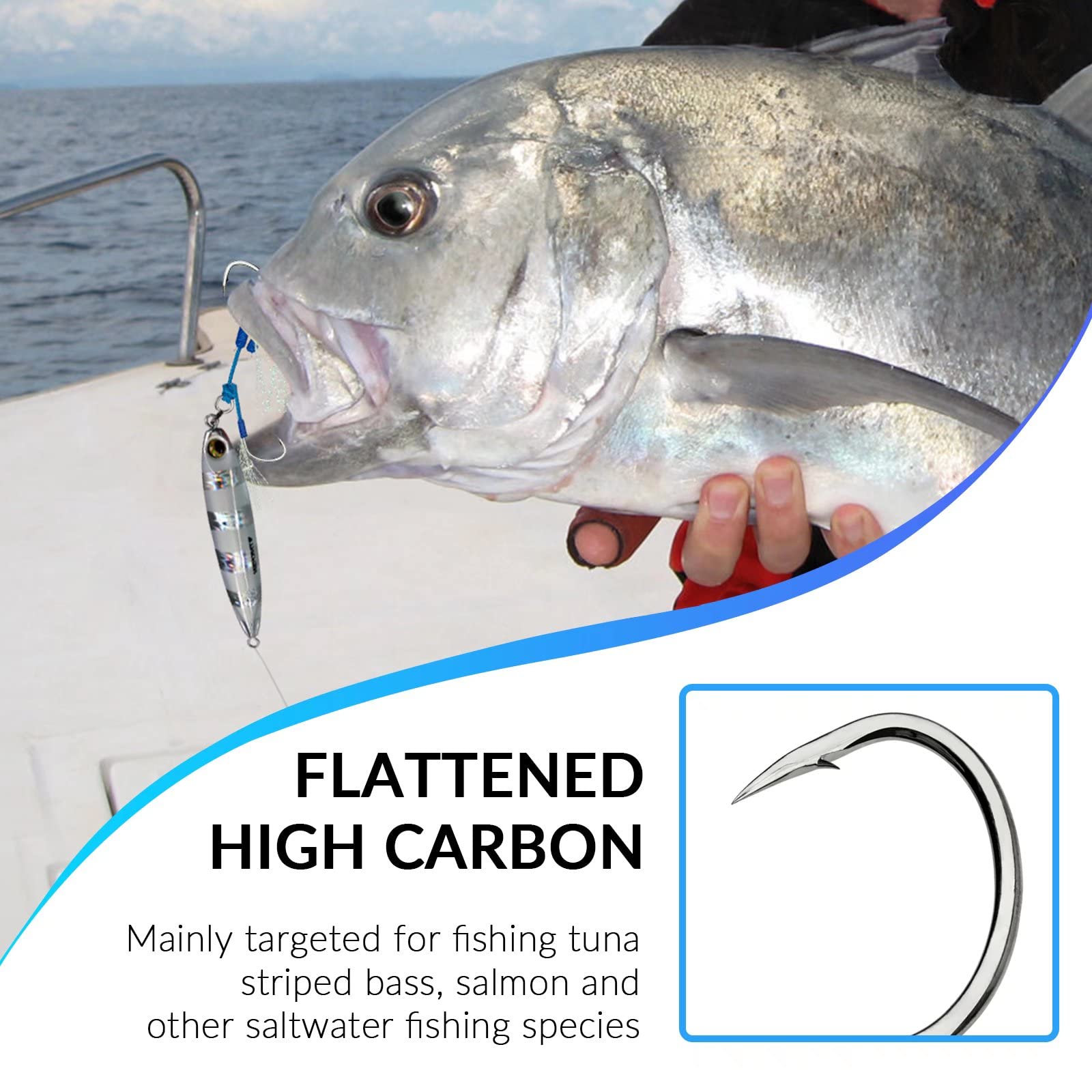 THKFISH Saltwater Fishing Assist Hooks - Double Stinger Jigging Hooks for Slow Pitch & Vertical Jigging Lures (5/15/20pcs) - Perfect for Deep Sea Fishing, Trolling & Saltwater Game Fish