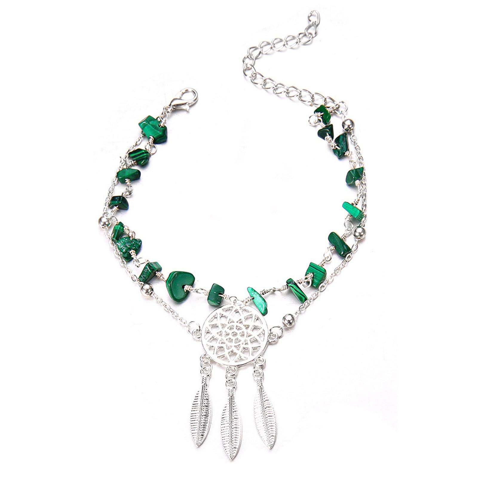 Johtae Dreamcatcher Ankle Bracelets for Women - Adjustable Bohemian Style Chain Anklet Jewelry with Charms | Perfect for Beach, Summer, Festival & Boho Fashion Accessories