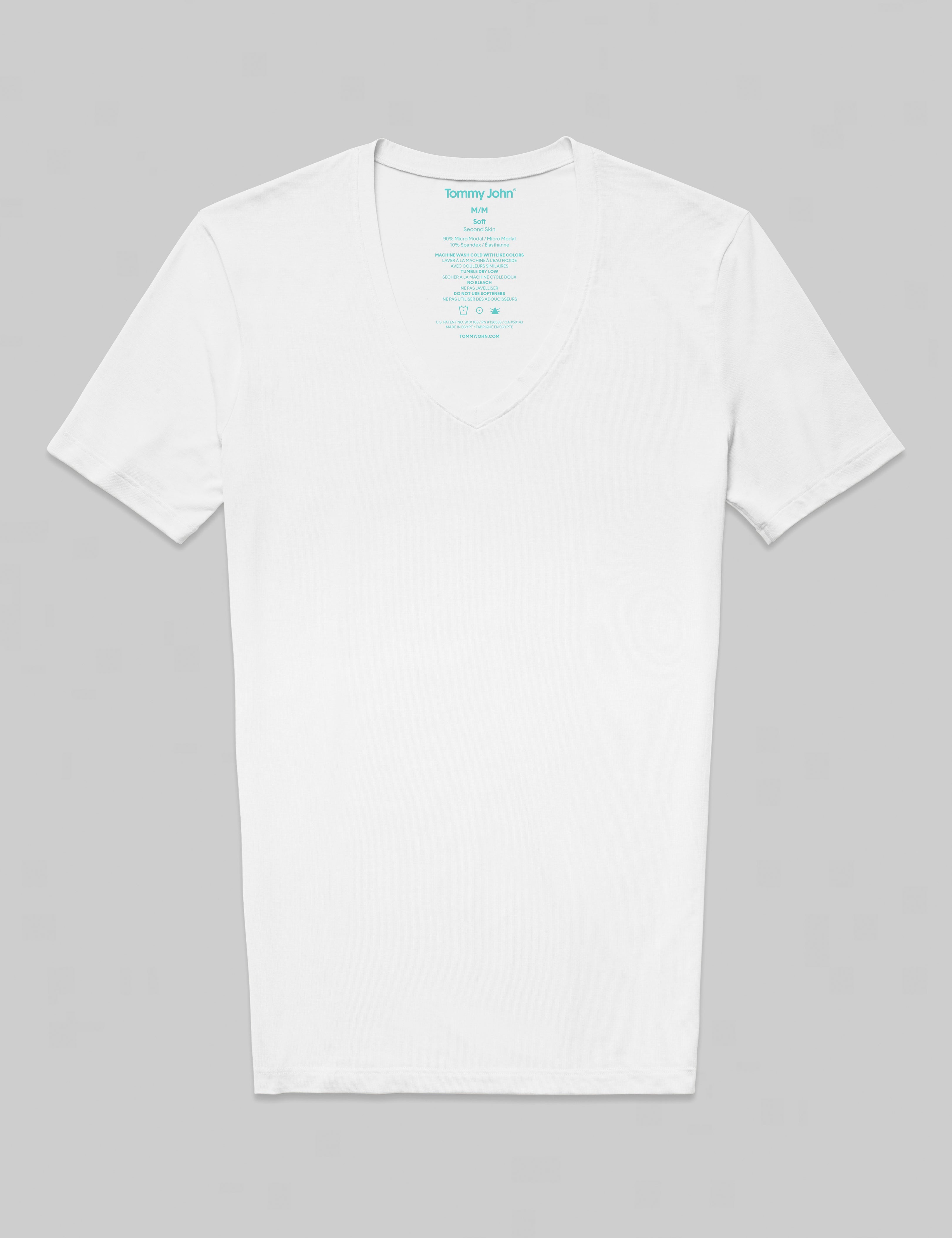 Second Skin Deep V Neck Stay Tucked Undershirt for Men - Seamless Comfort Fit Under Dress Shirts & Business Attire