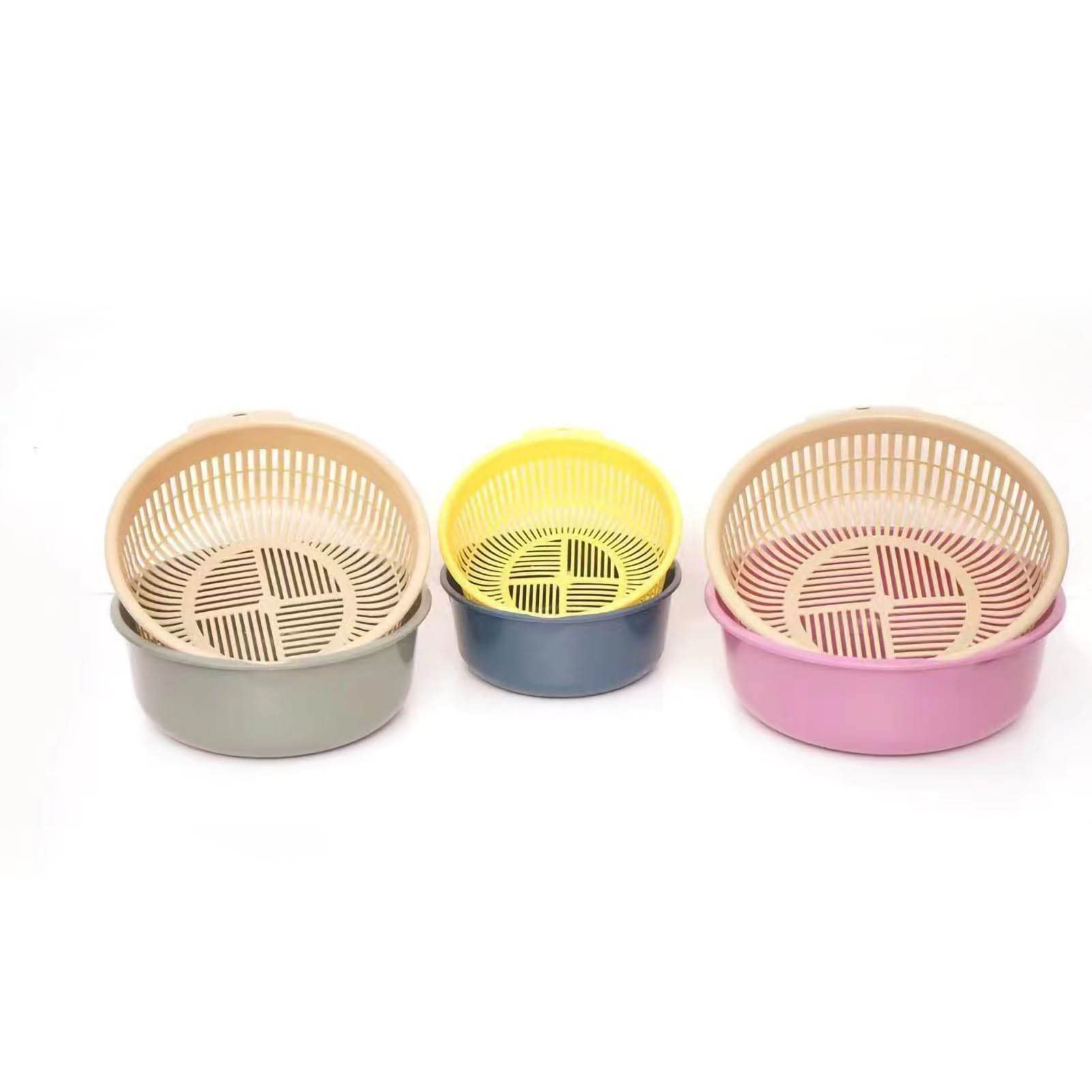 Double-Layered Vegetable and Fruit Washing Basket - Large Kitchen Colander Strainer Bowl Set for Draining Fresh Produce | Perfect for Salad Prep, Berry Washing & Healthy Cooking