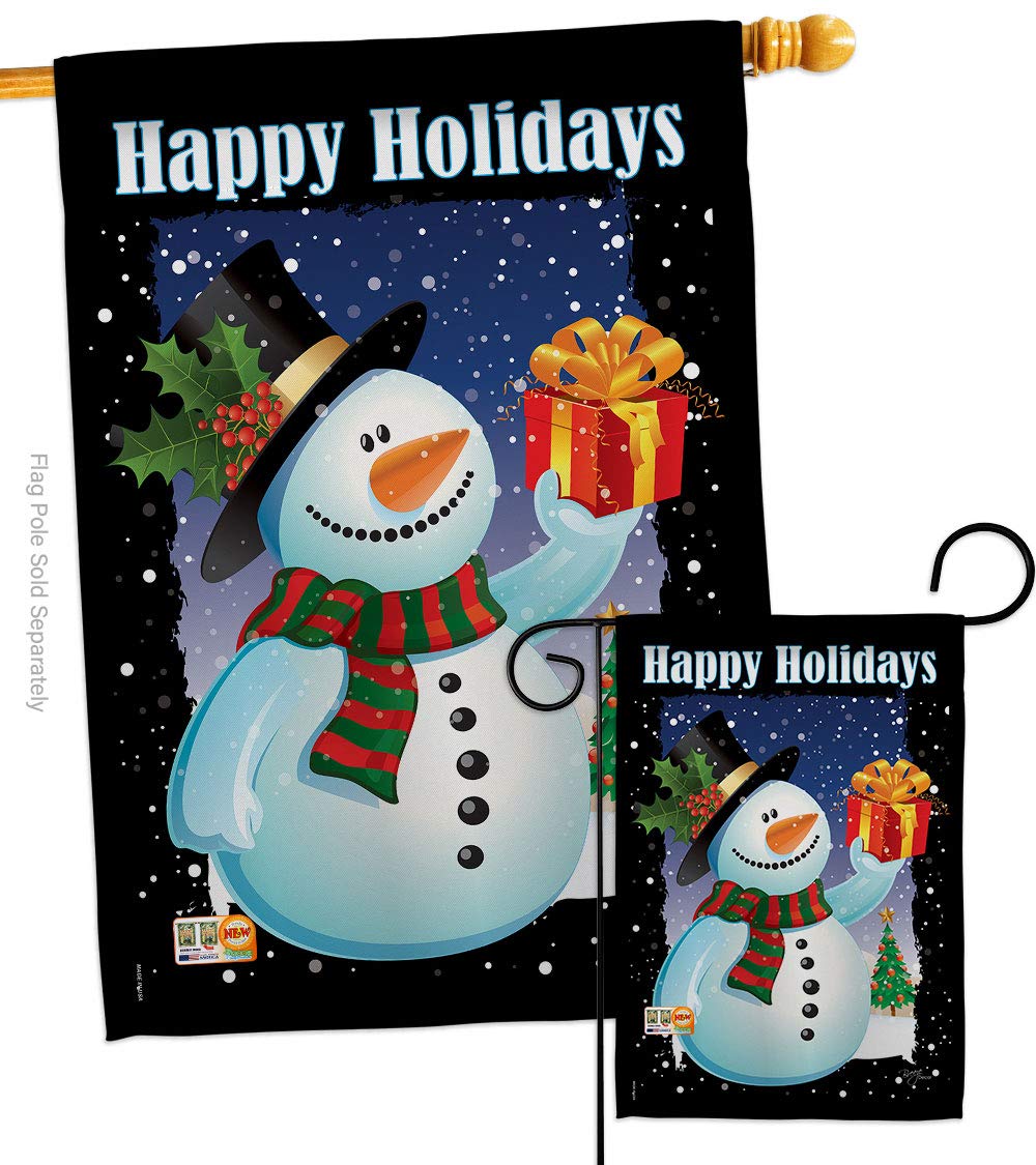 Breeze Decor S114080-BO Snowman Christmas Decorative Vertical Flags Set - 28