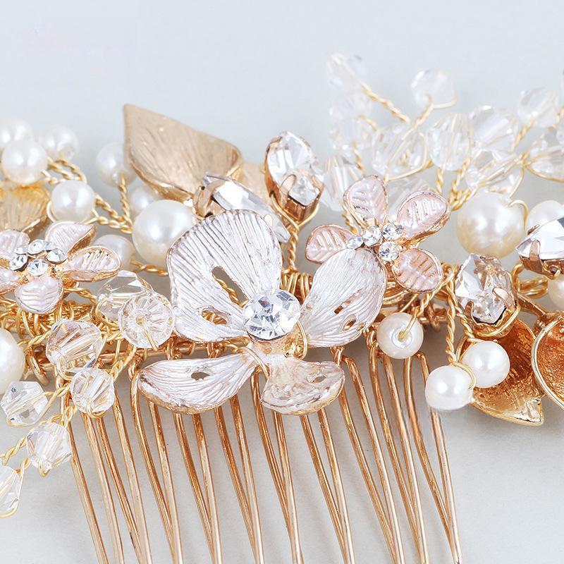 Elegant Gold Bridal Hair Comb (S8107) - Perfect for Weddings, Prom & Special Occasions - Wholesale Bulk Orders Available