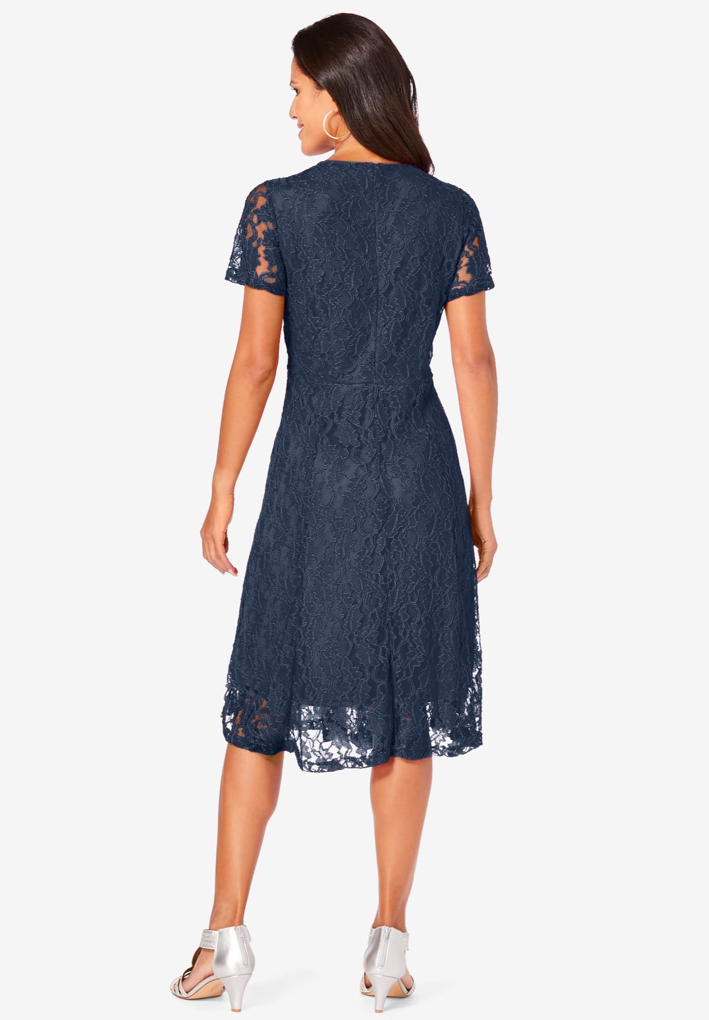 Romantic Plus Size Keyhole Lace Dress for Women | Elegant Formal & Party Wear | Perfect for Weddings, Cocktail Parties & Date Nights