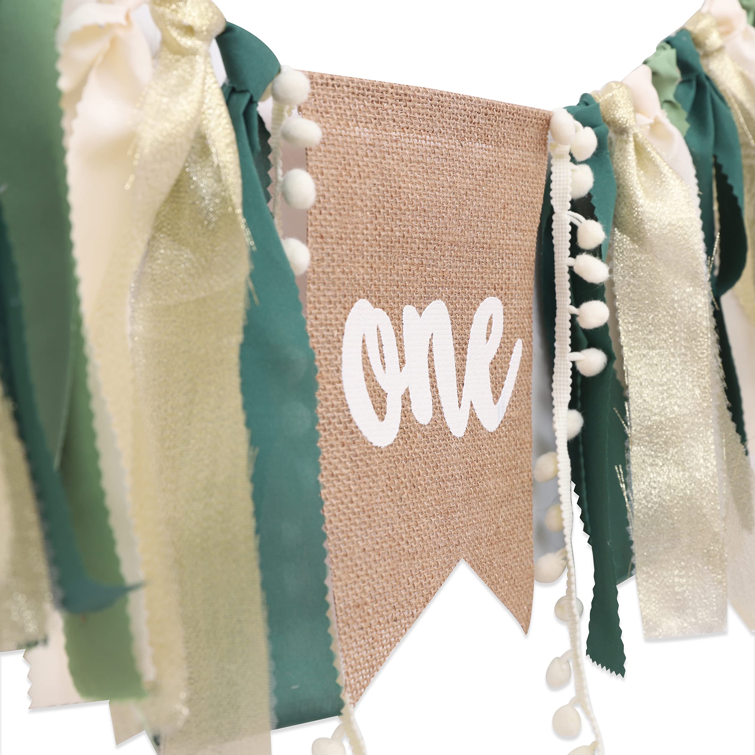 Fox Wild One Highchair Banner - 1st Birthday Boy Party Decor, Woodland Safari Jungle Theme, High Chair Banner for First Birthday, Wild Things Photo Props (Green & Tan) - Perfect for Baby Shower, Birthday Party & Nursery Decor