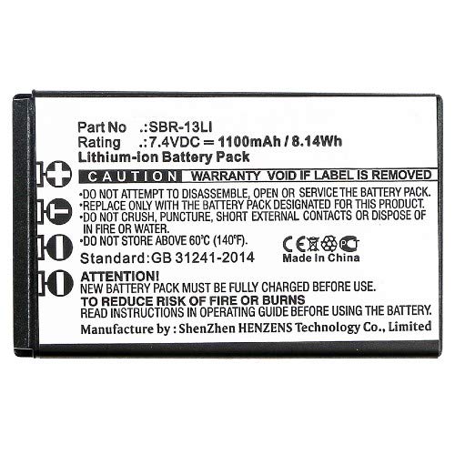 Synergy Digital 2-Way Radio Replacement Battery - 7.4V 1100mAh Li-ion High Capacity Battery for Horizon SBR-13LI Walkie Talkie - Perfect for Outdoor Adventures, Construction Sites & Emergency Communication