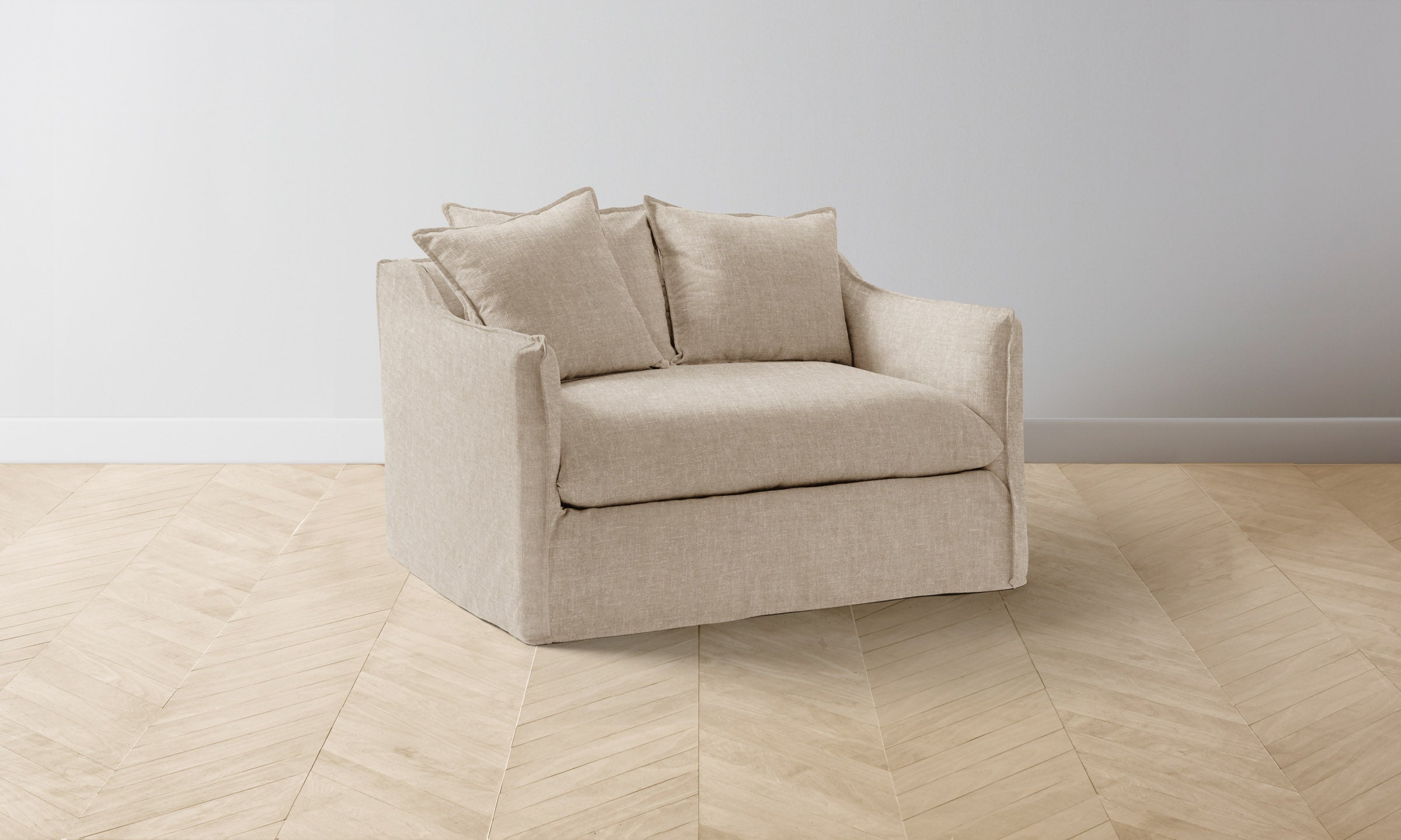 Dune Chair and a Half - Heritage Belgian Linen Husk Sofa | Comfortable Oversized Lounge Chair for Living Room, Bedroom & Reading Nook