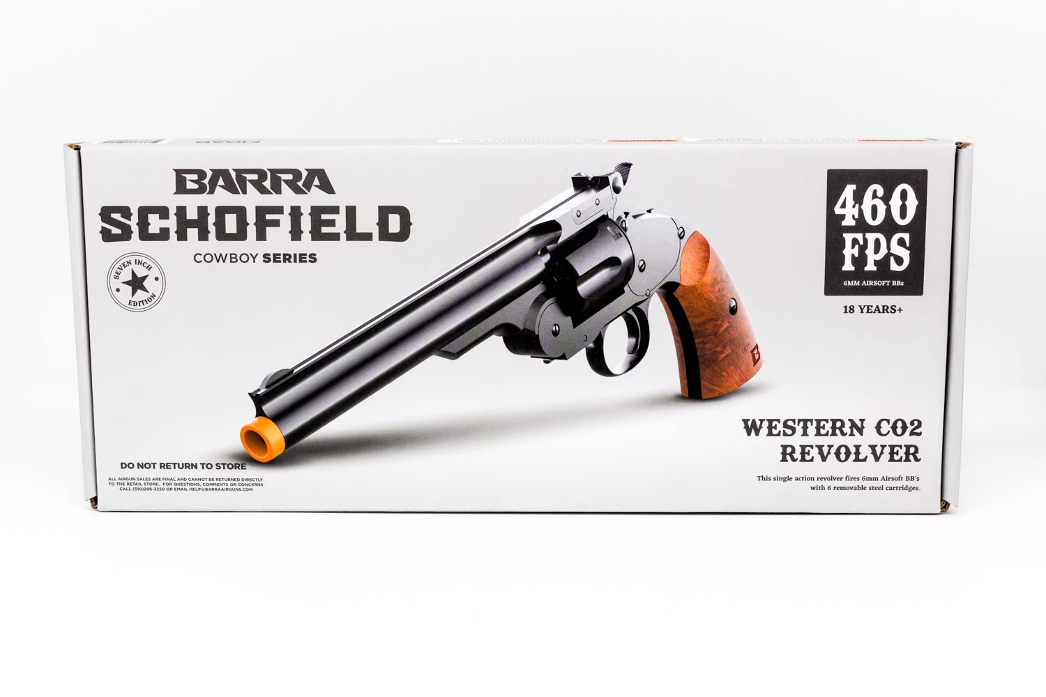 Schofield BB Gun Airsoft Revolver Replica - CO2 Powered Air Gun for Adults | 6-Shot Capacity | Outdoor Target Practice & Backyard Shooting Fun