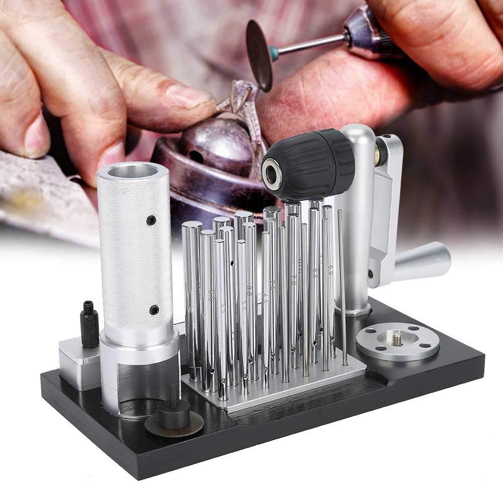 Professional Stainless Steel Jump Ring Maker Tool - Manual Wire Bending & Drawing Machine for Jewelry Making - Includes 20 Mandrels (2.5mm-12mm) - Perfect for DIY Bracelets, Necklaces & Craft Projects