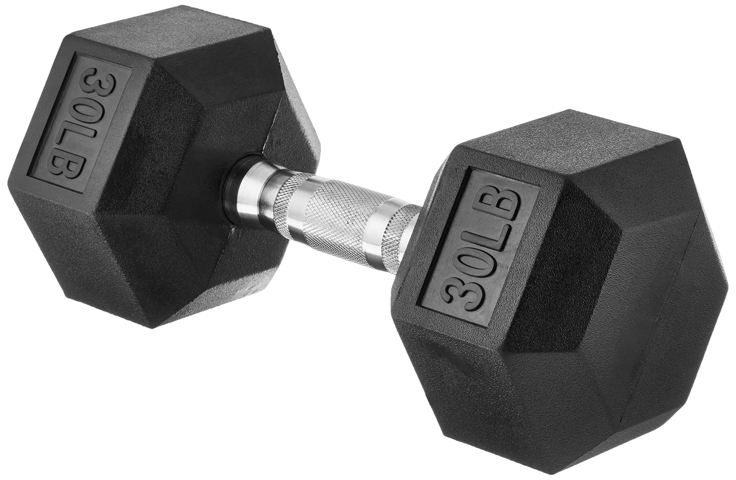 Amazon Basics Rubber Hex Dumbbell Hand Weights - 5-50 lbs Set for Home Gym, Strength Training & Fitness Workouts - Non-Slip Grip for Weightlifting, CrossFit & Muscle Building