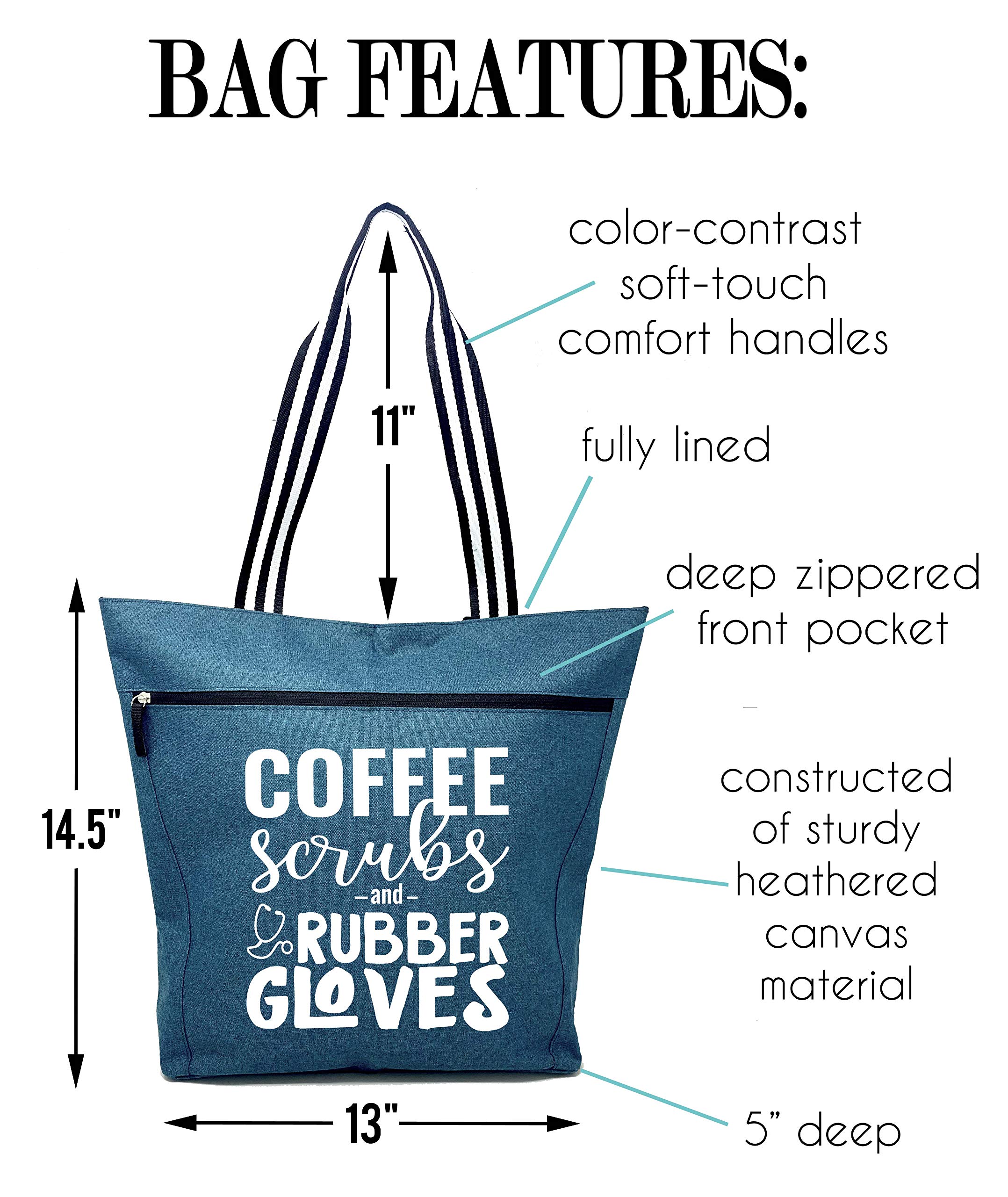**Large Nurse Tote Bag for Work - Durable Medical Bag with Zipper, Multiple Pockets & Reinforced Straps - Spacious Nursing Bag for Women | Perfect for Hospital Shifts, Clinical Duties & Christmas Gifts**
