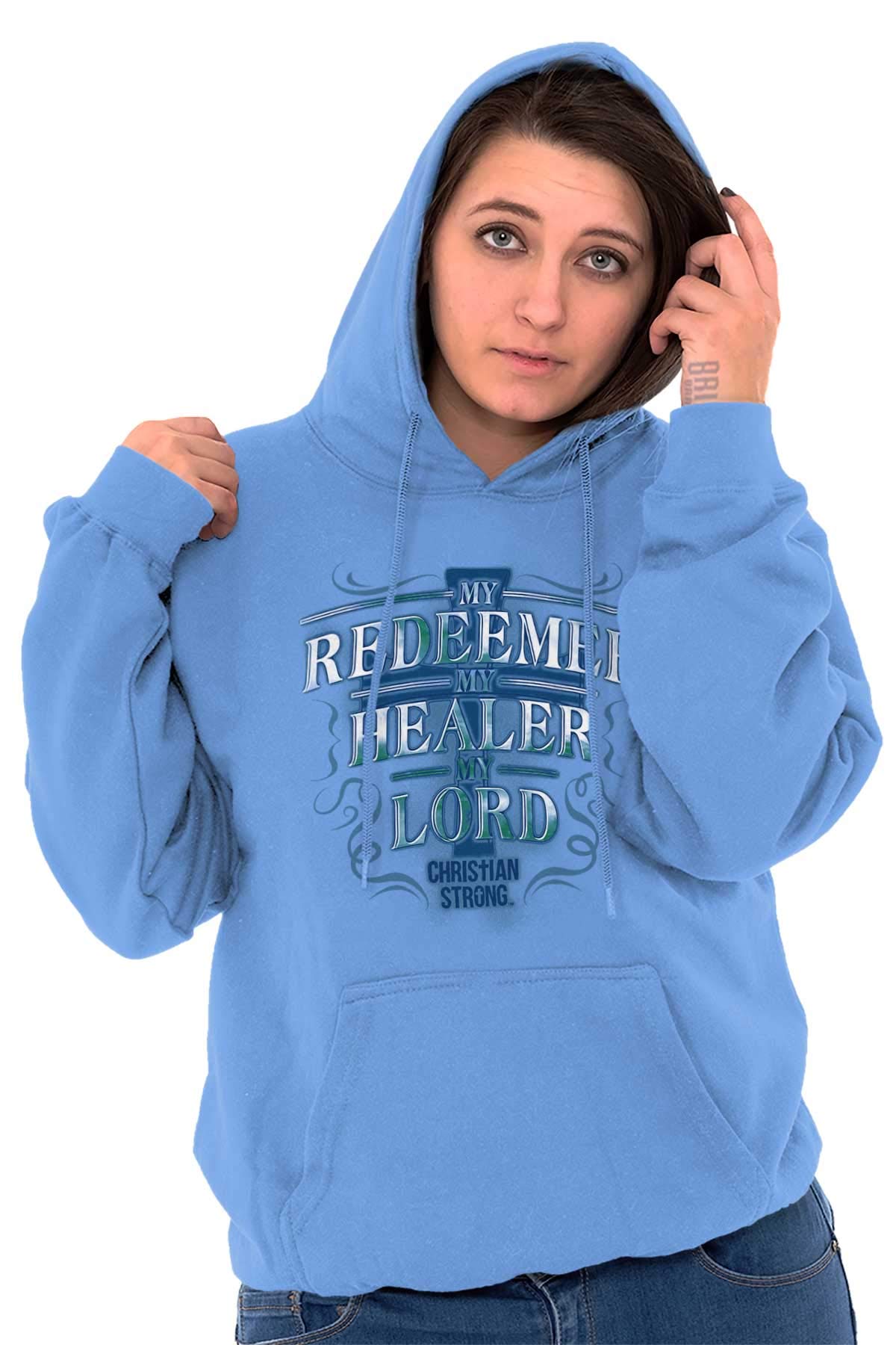 Christian Strong Redeemer Healer Lord Religious Hoodie Sweatshirt for Women - Faith-Inspired Comfort Wear for Church, Prayer & Daily Devotion