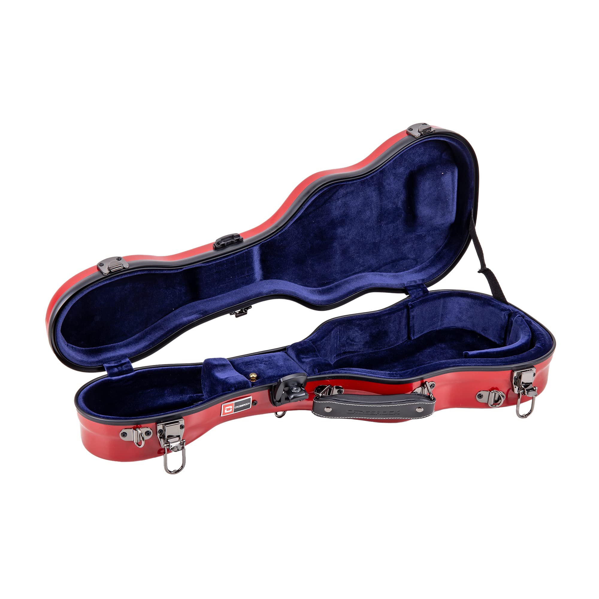 Premium Crossrock Thick Padded Hardshell Fiberglass Concert Ukulele Case - Red | Durable Protection for Travel & Performance | Perfect for Musicians, Beginners & Ukulele Enthusiasts