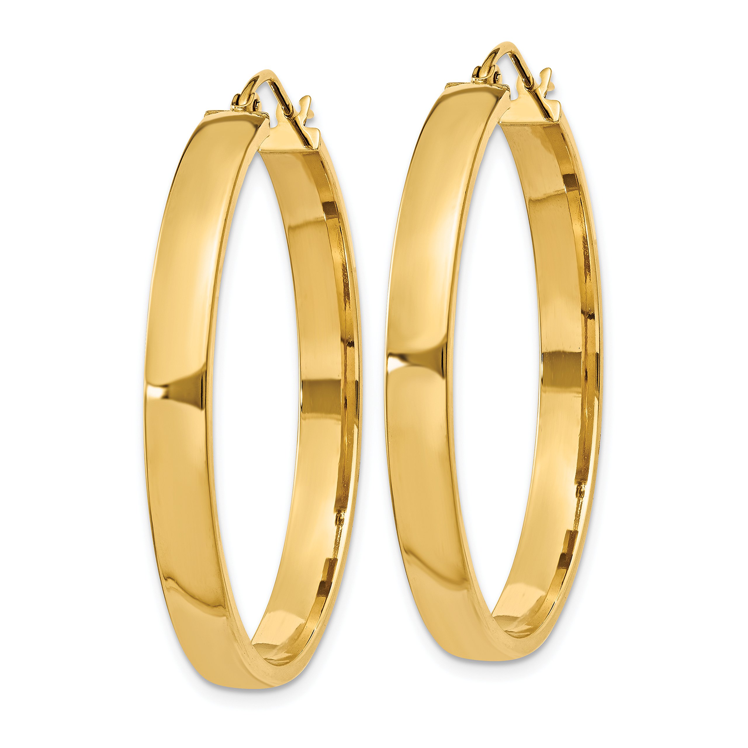4mm Square Hoop Tube Earrings in 14K Solid Yellow Gold | Minimalist Dainty Everyday Jewelry for Women | Perfect for Work, Date Night & Special Occasions