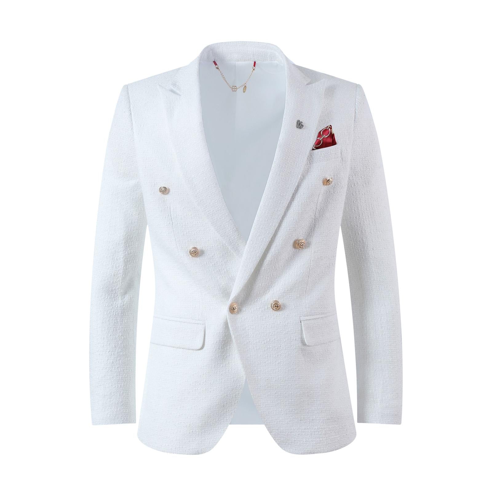 White Classic Tailored Men's Blazer - Slim Fit Formal Suit Jacket for Business & Wedding | Best Selling Men's Blazer in USA & Canada | Perfect for Office, Interviews & Special Occasions