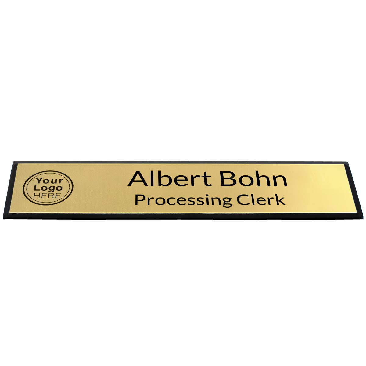 Premium Black Piano Finish Desk Wedge - Gold Accent, 10x2 Inches - Perfect for Laptop Stand, Monitor Riser & Ergonomic Workspace Setup
