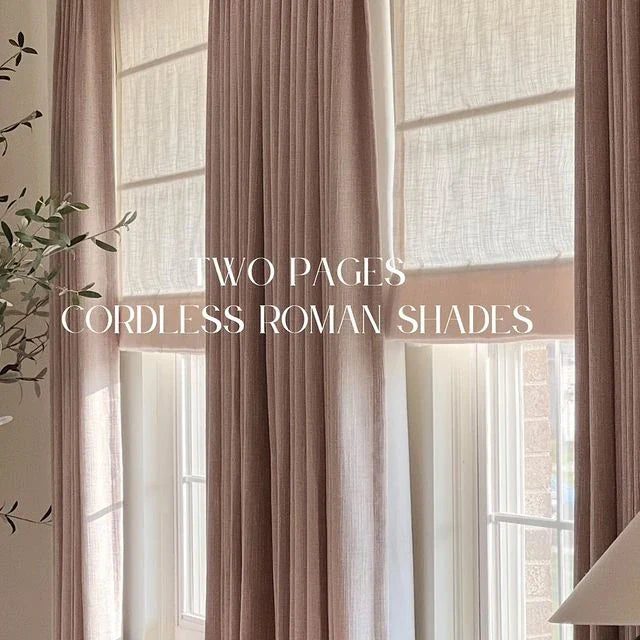 Linen Roman Shade Cordless Window Treatment - Blackout Custom Size for Living Room & Bedroom | Home Decor & Light Control Solution