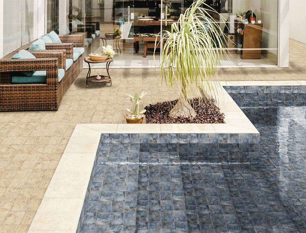 Classic Indigo Porcelain Pool Tile 6x6 - Durable & Non-Slip Swimming Pool Mosaic for Backyard, Spa, and Water Features