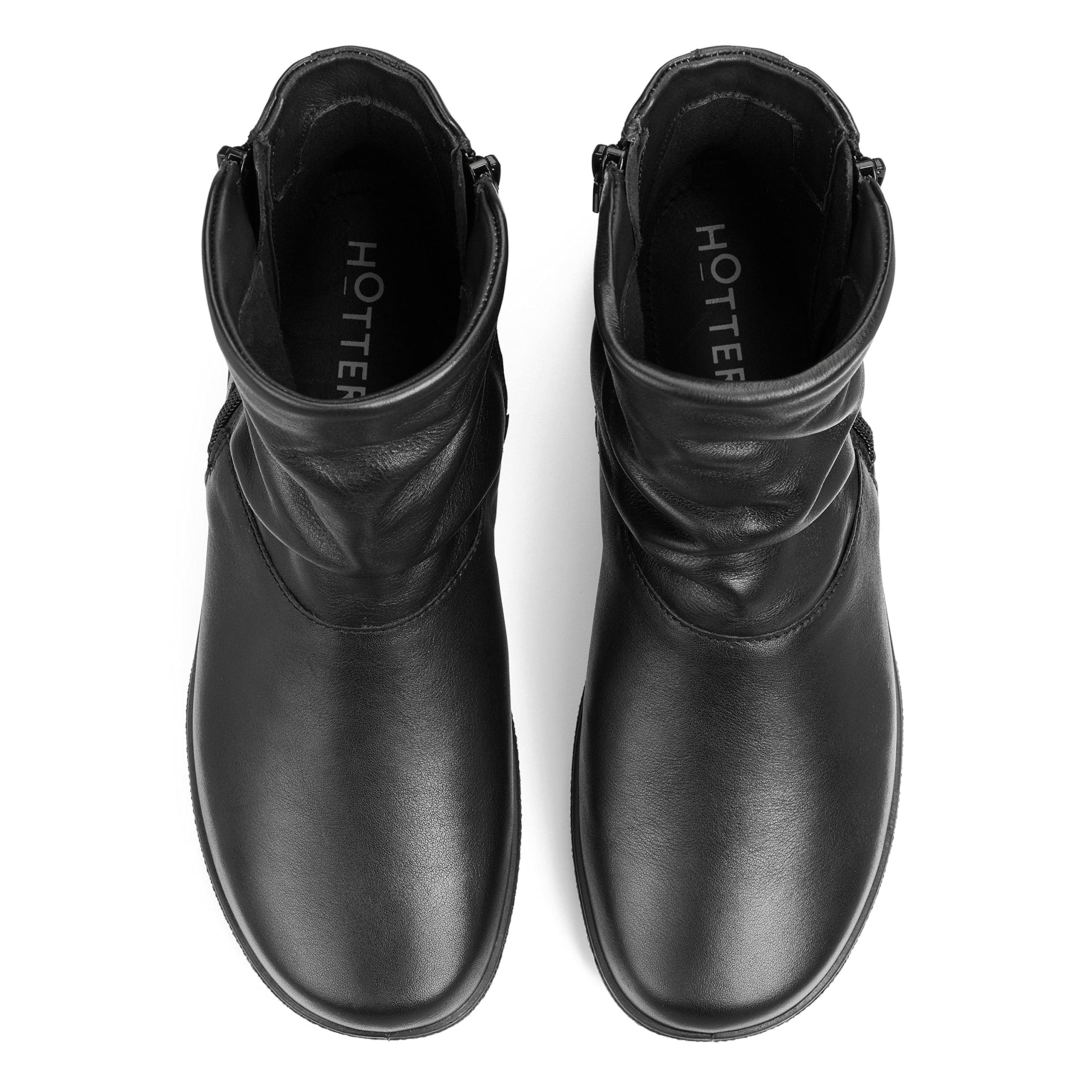 Hotter Women's Whisper Slouch Boots - Comfortable Ankle Boots for Women, Soft Leather Casual Booties for Everyday Wear - Perfect for Office, Shopping & Fall Outfits