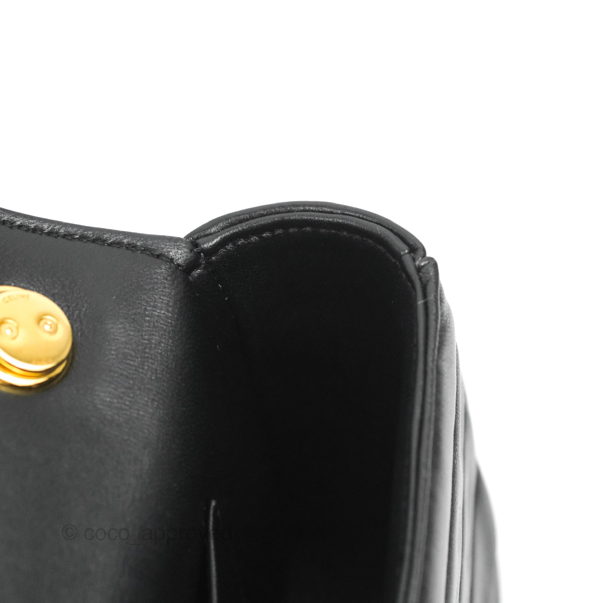Celine Monochrome Quilted Goatskin Matelasse Bag with Black Gold Hardware - Luxury Crossbody Purse for Women, Perfect for Evening Events & Date Nights