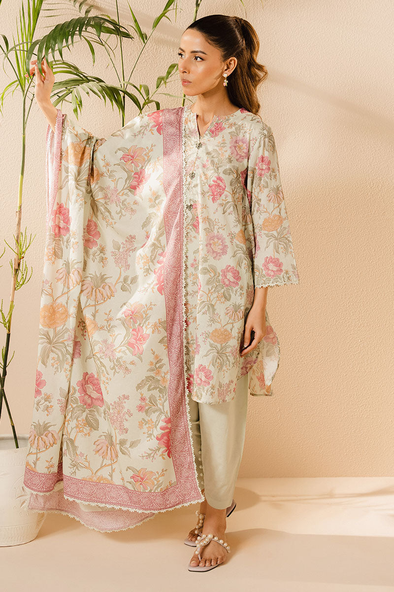 Stylish MINTY BLOOM 3-Piece Outfit Set for Women - Trendy Shirt, Comfortable Trousers & Elegant Dupatta | Perfect for Casual Wear, Office Outfits & Special Occasions